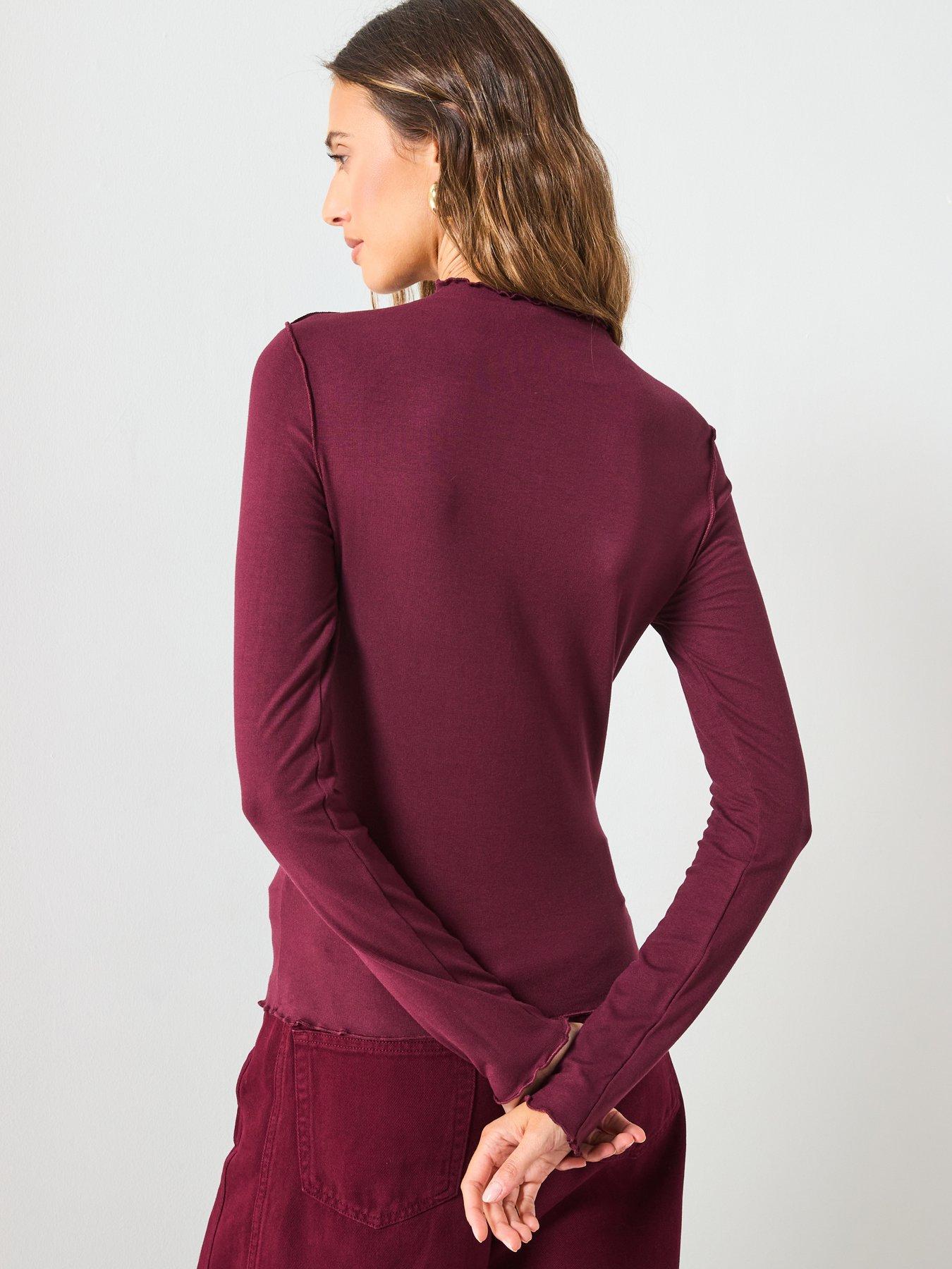 mango-scalloped-edges-t-shirt-redstillFront