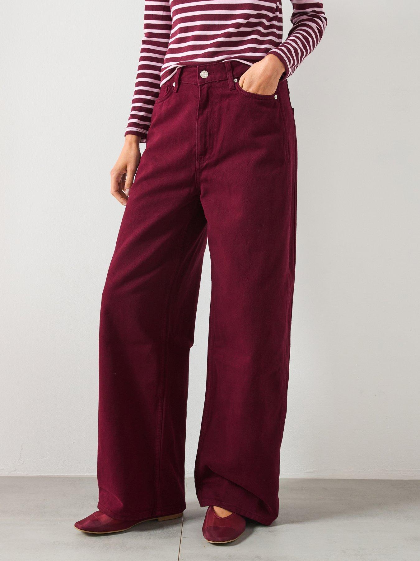 Mango Camilla High Rise Balloon Jeans - Red