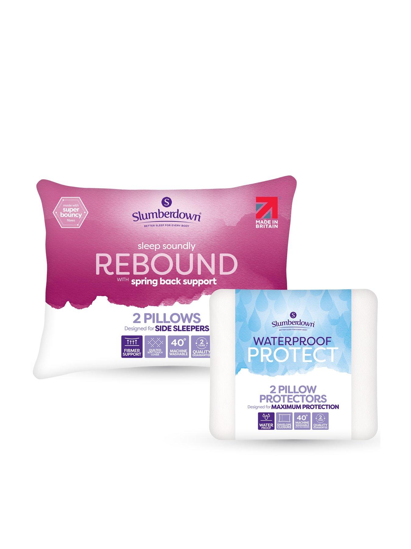 Slumberdown Sleep Soundly Rebound Pillow 2 Pack with FREE Pillow Protector Pair