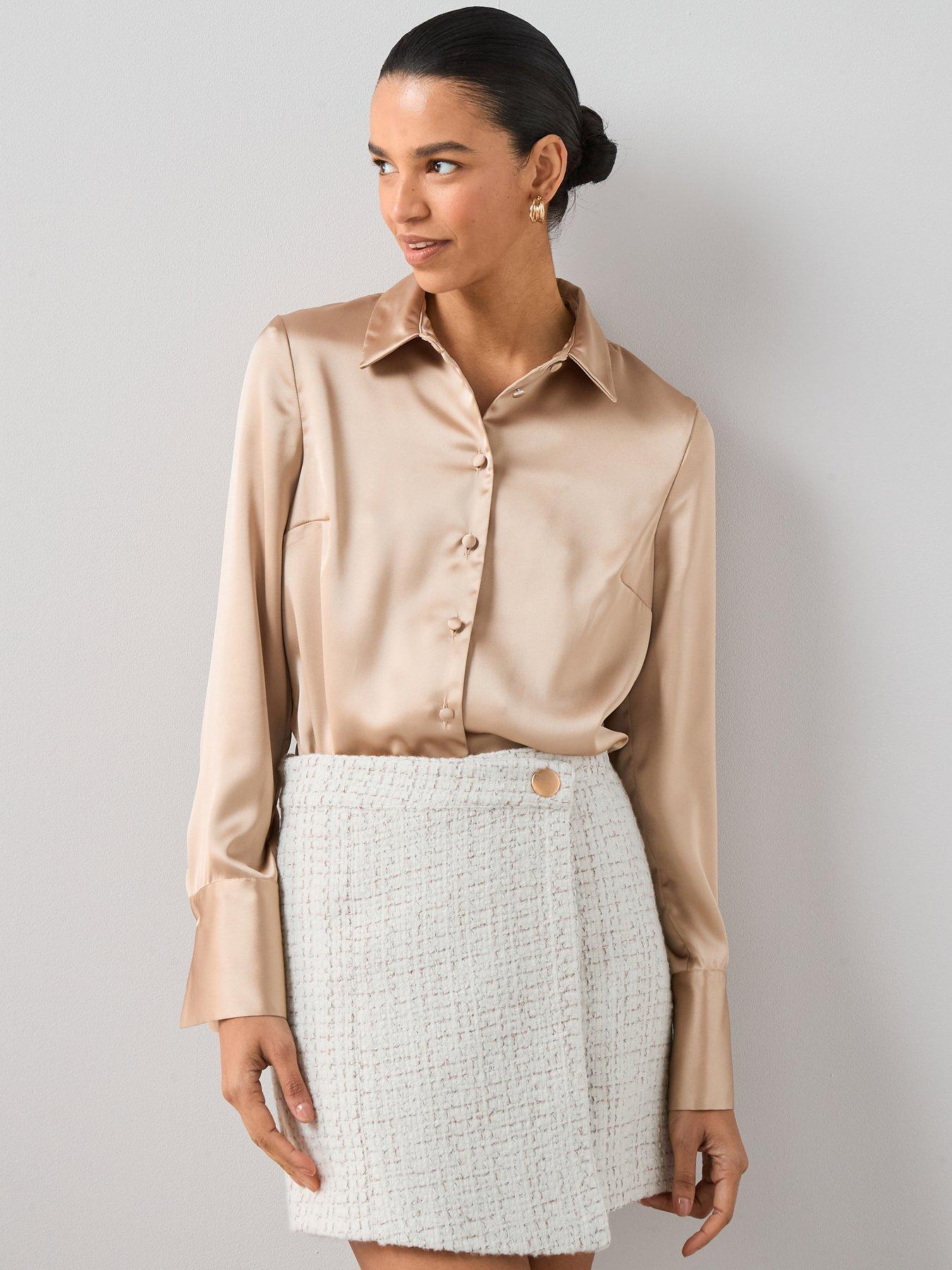 The Very Collection Satin Shirt  - Gold