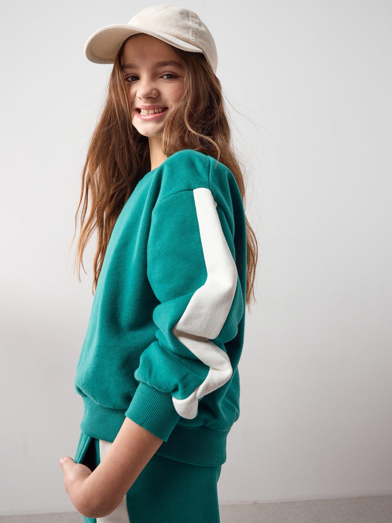 Image 4 of 6 of The Very Collection Girls Sweat with Side Stripes