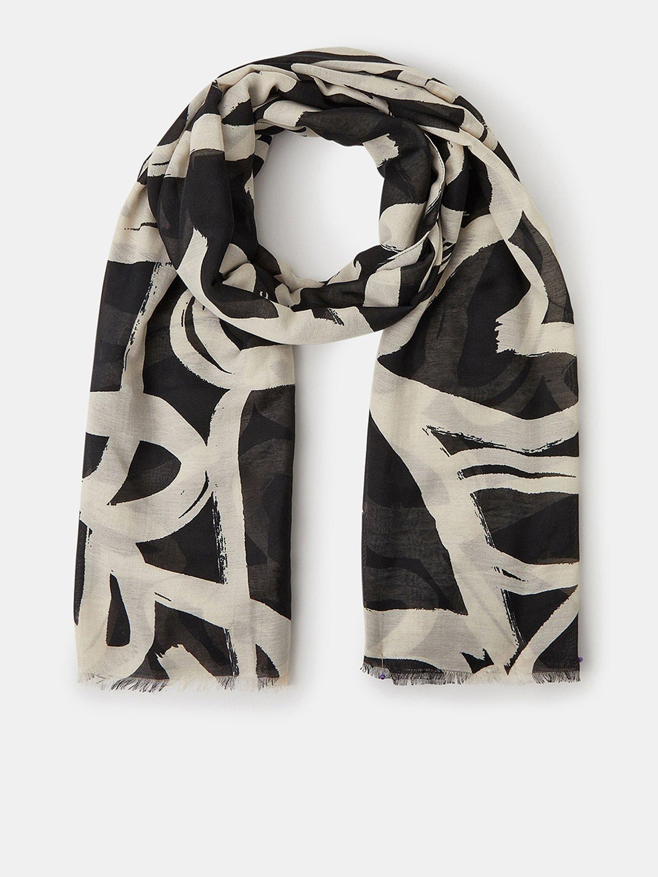 Accessorize Heart Print Lightweight Scarf - Black