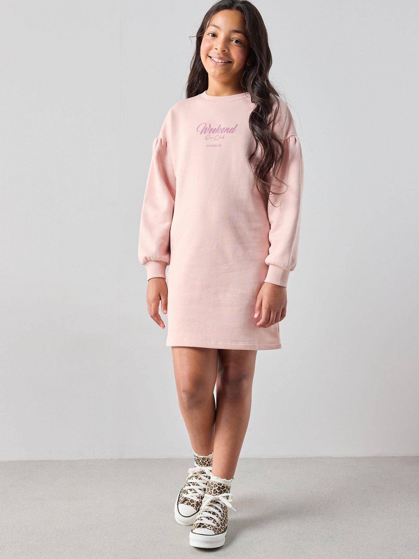 the-very-collection-girls-sweater-dress-with-slogan-pinkback