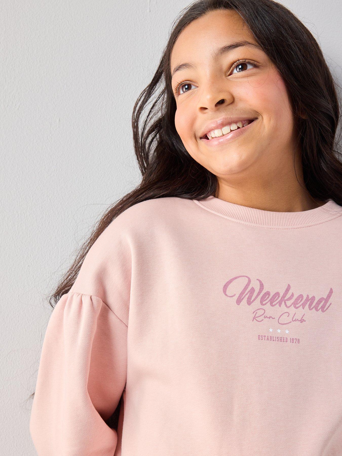 the-very-collection-girls-sweater-dress-with-slogan-pinkoutfit