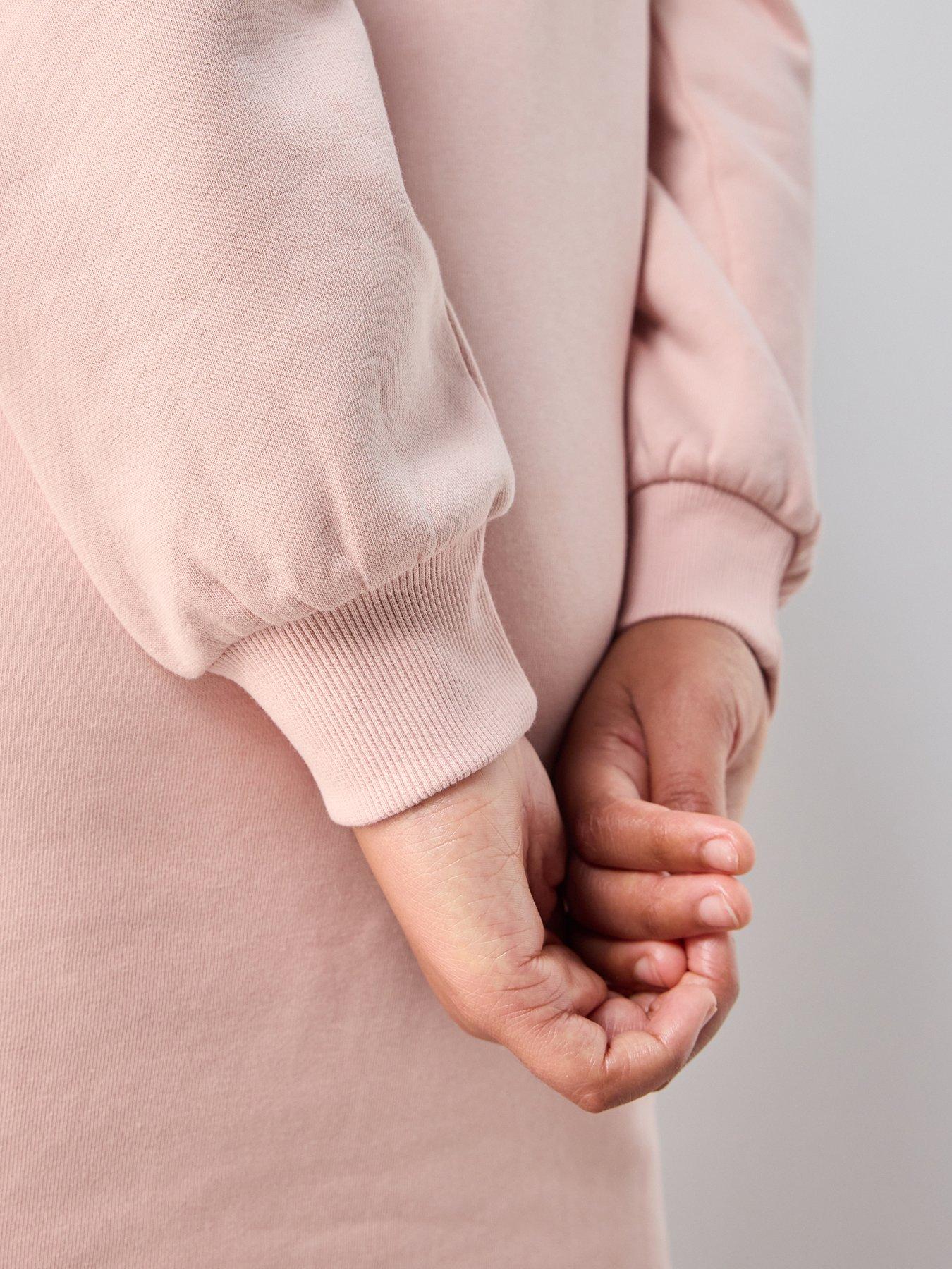 the-very-collection-girls-sweater-dress-with-slogan-pinkdetail