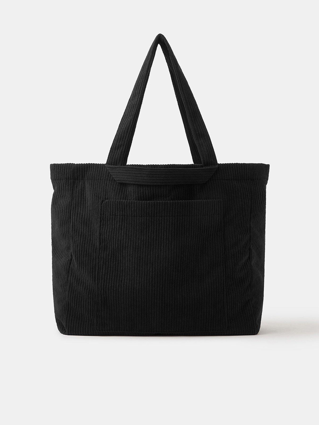 accessorize-double-strap-corduroy-shopper-bag-black