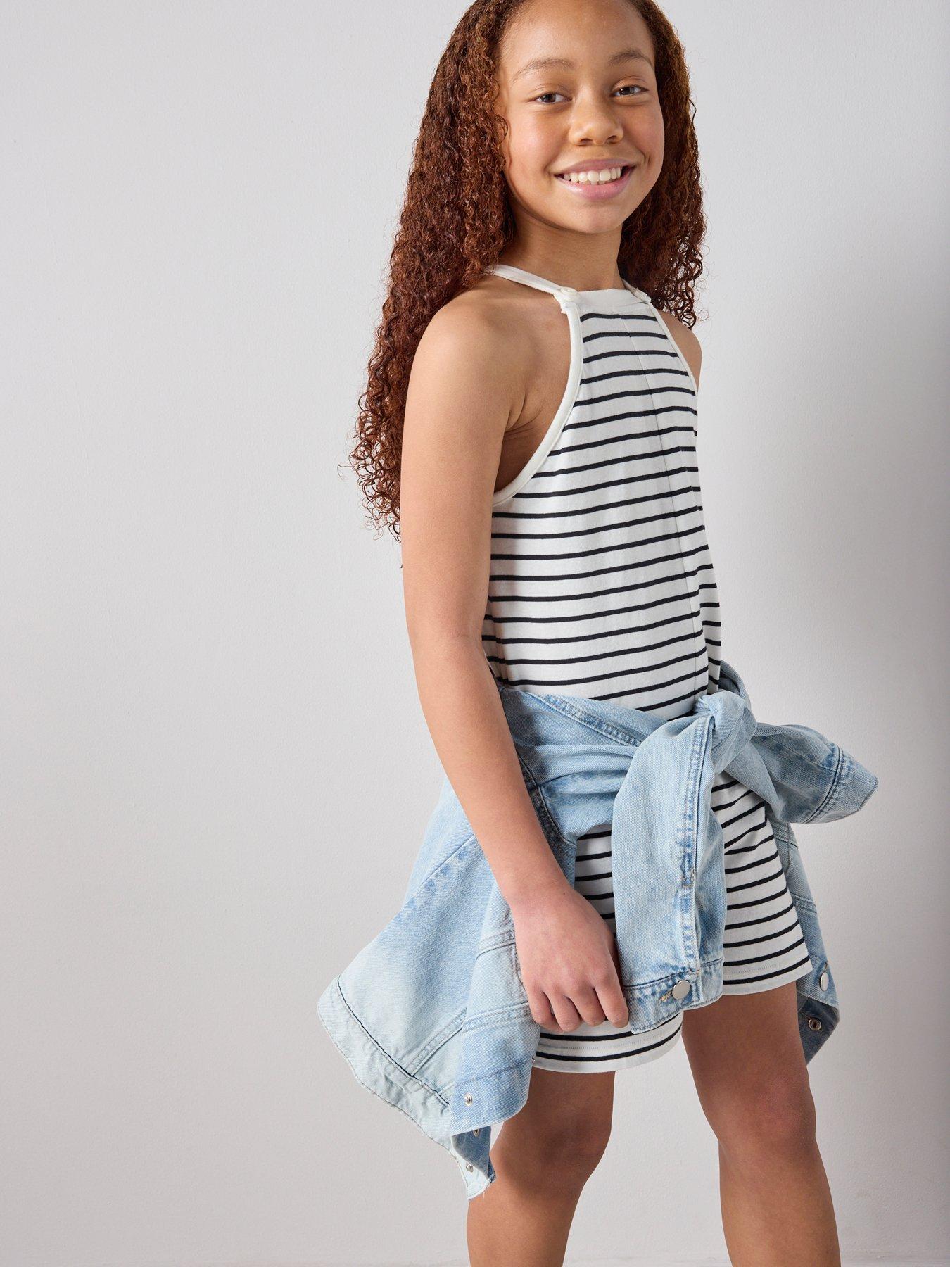 Image 4 of 7 of The Very Collection Girls Stripe Playsuit - Print