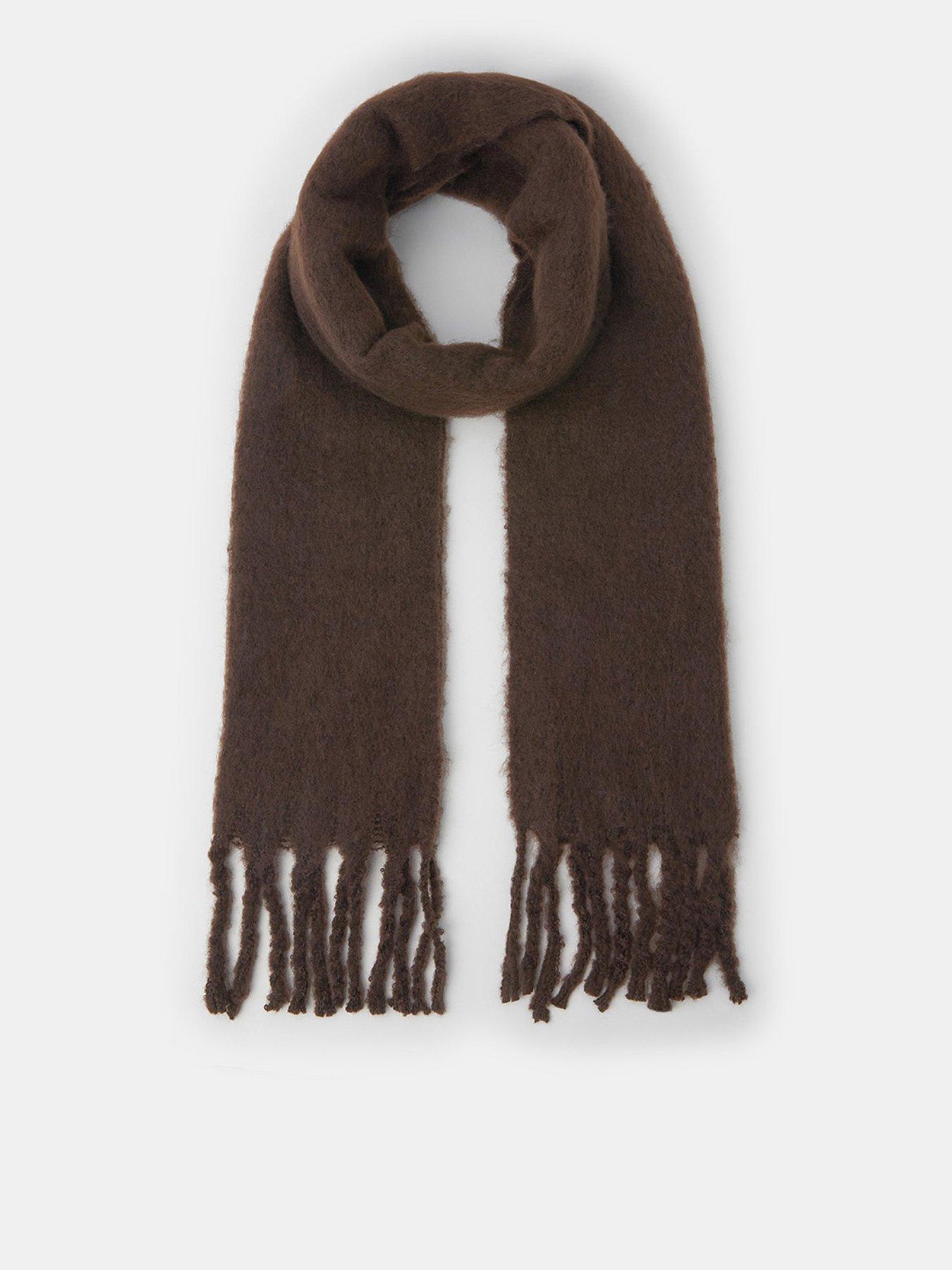 Image 1 of 3 of Accessorize Skinny Superfluffy Scarf - Black