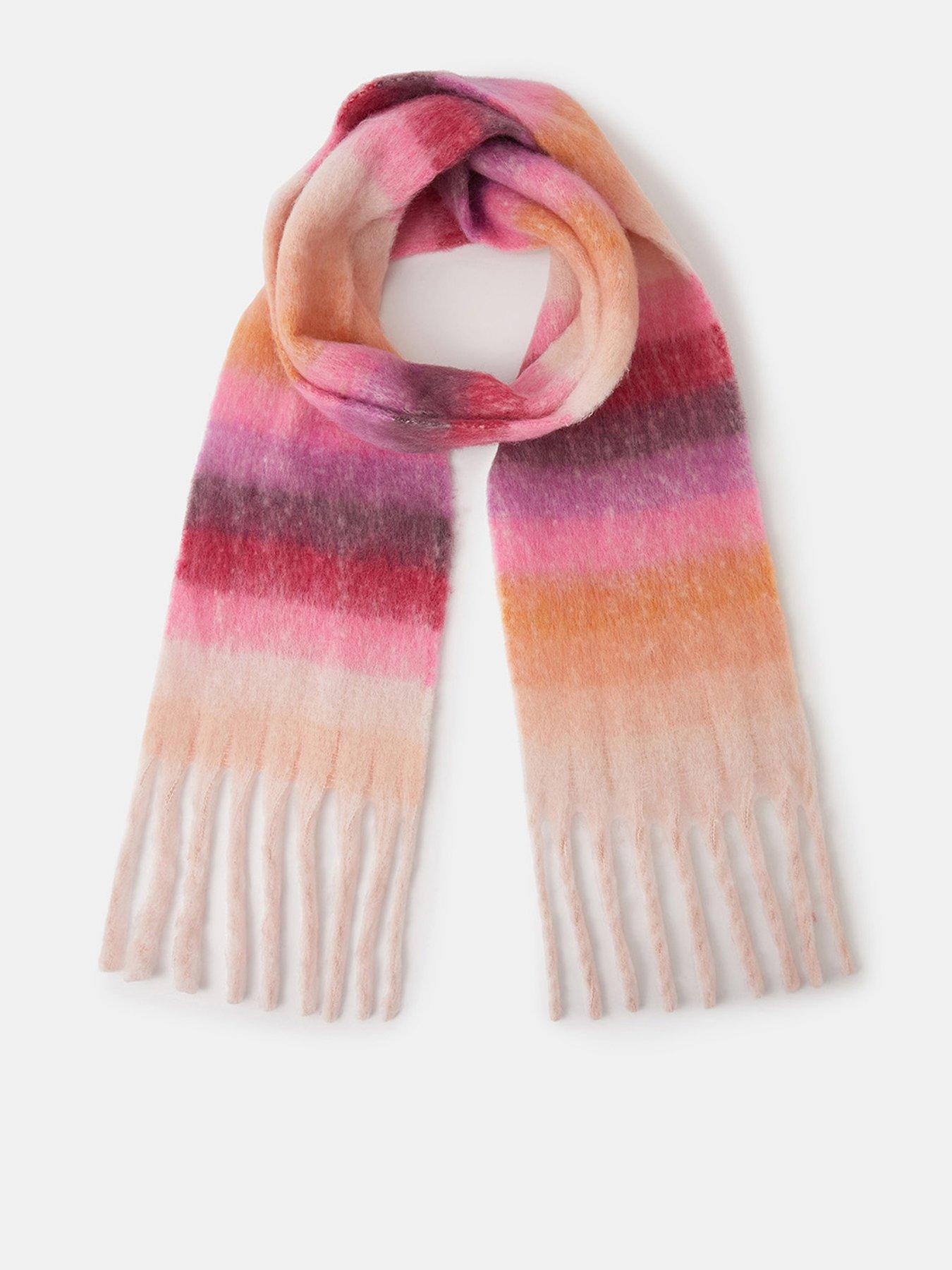Image 1 of 3 of Accessorize Super Fluffy Stripe Scarf - Multi