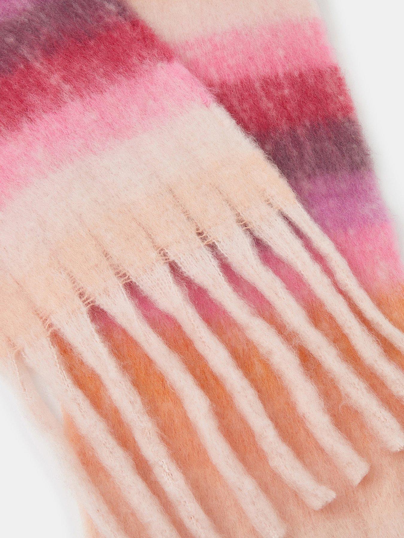 Image 3 of 3 of Accessorize Super Fluffy Stripe Scarf - Multi