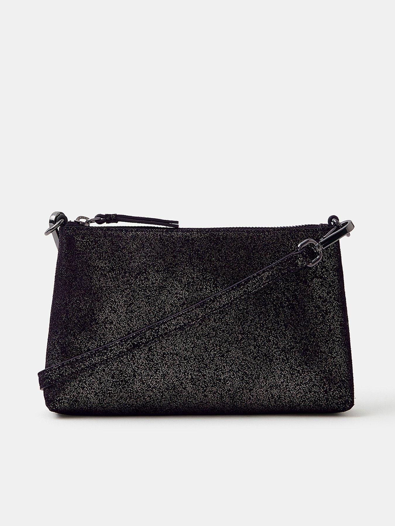 Accessorize Metallic Crossbody Bag - Black