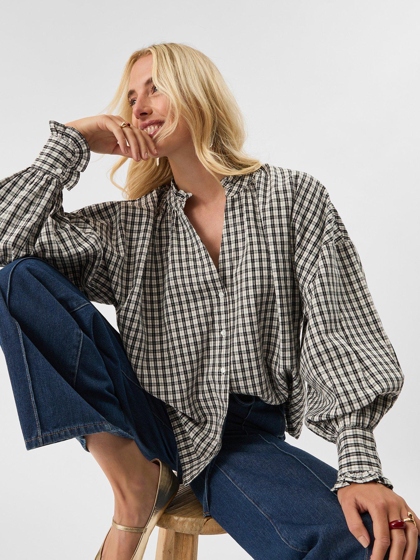 accessorize-check-ruffle-shirt-multi