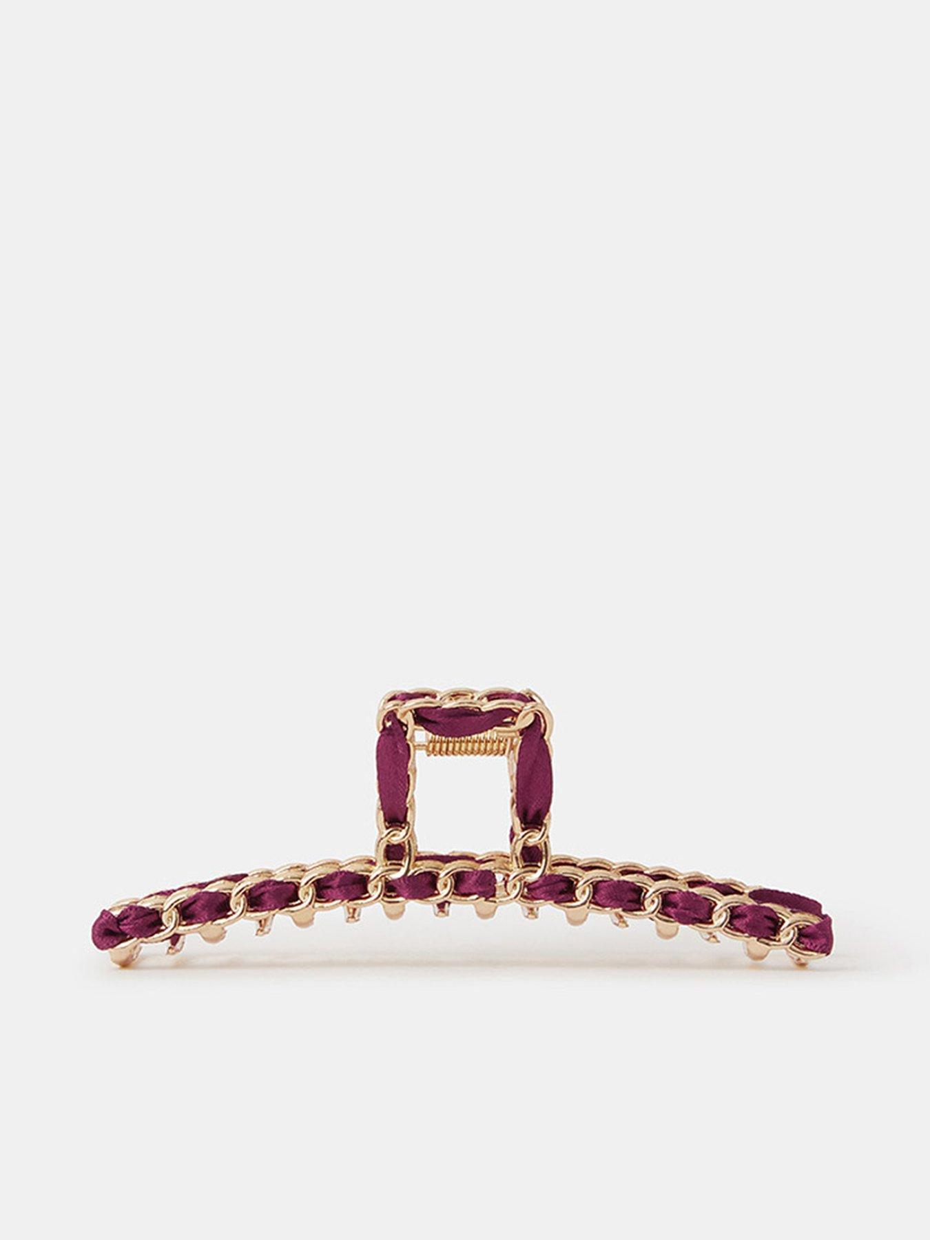 Accessorize Threaded Ribbon Link Claw Clip - Red