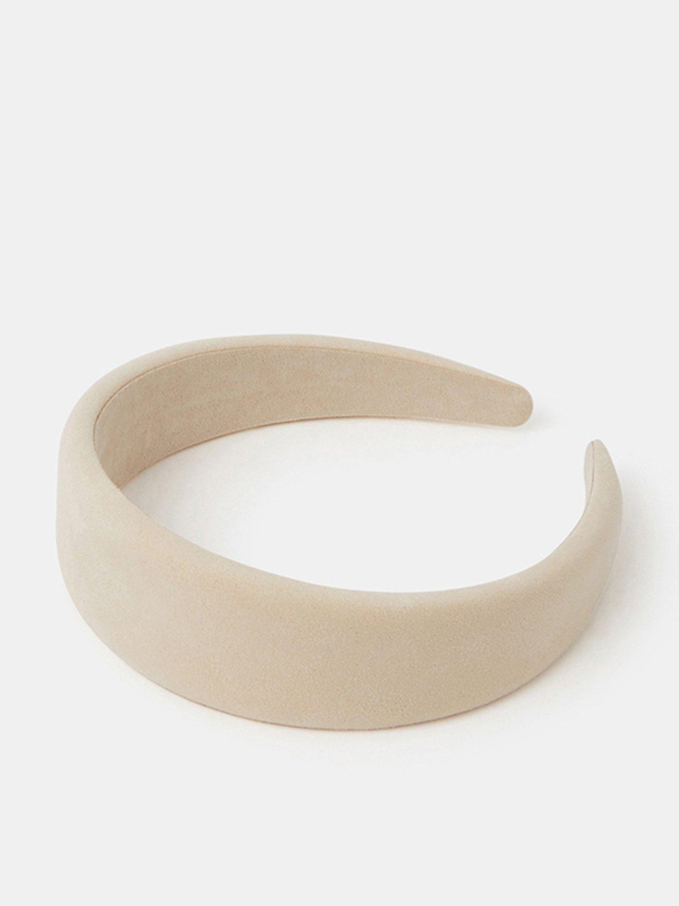 Image 1 of 3 of Accessorize Suedette Padded Headband - Cream