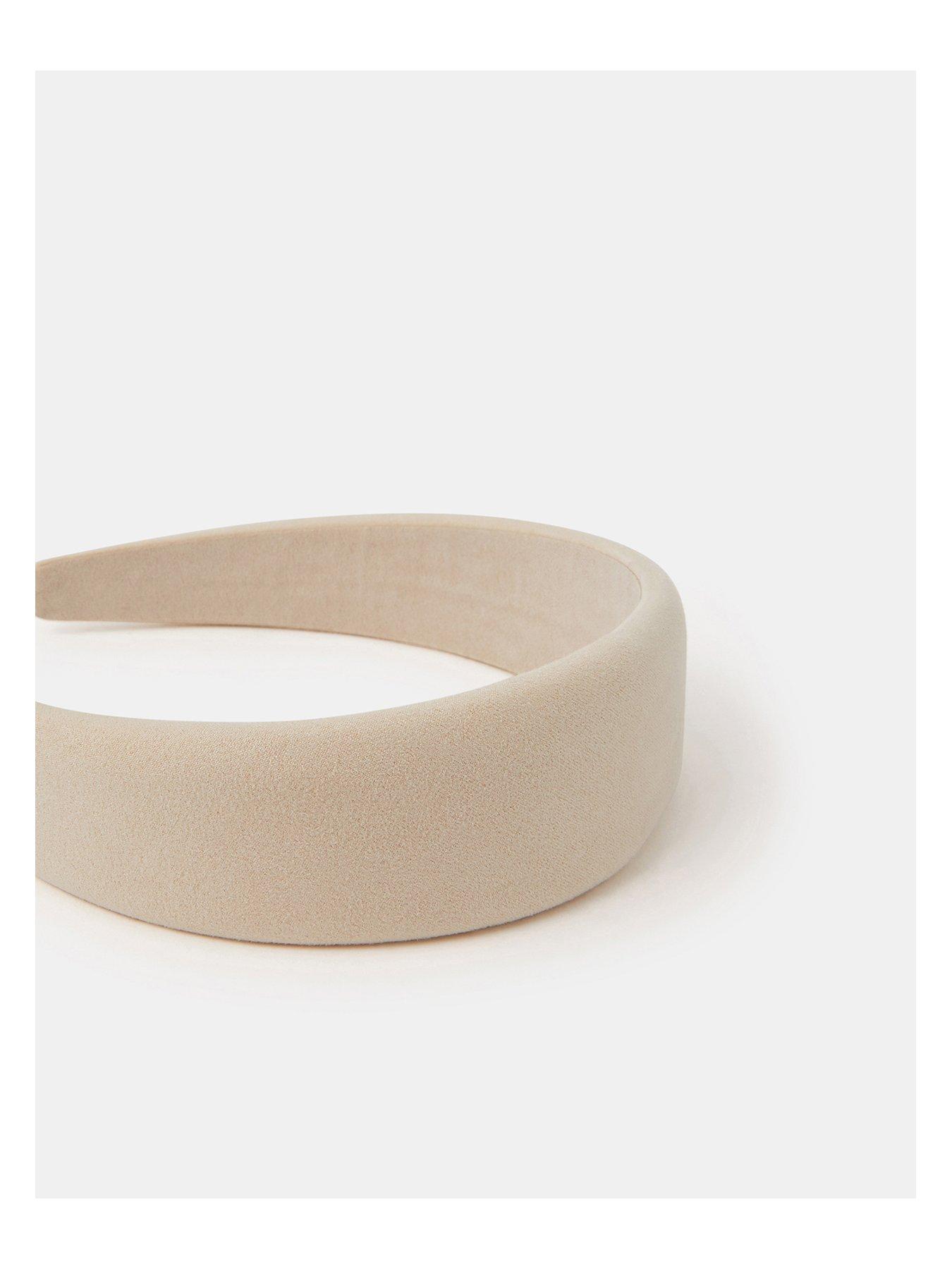Image 3 of 3 of Accessorize Suedette Padded Headband - Cream