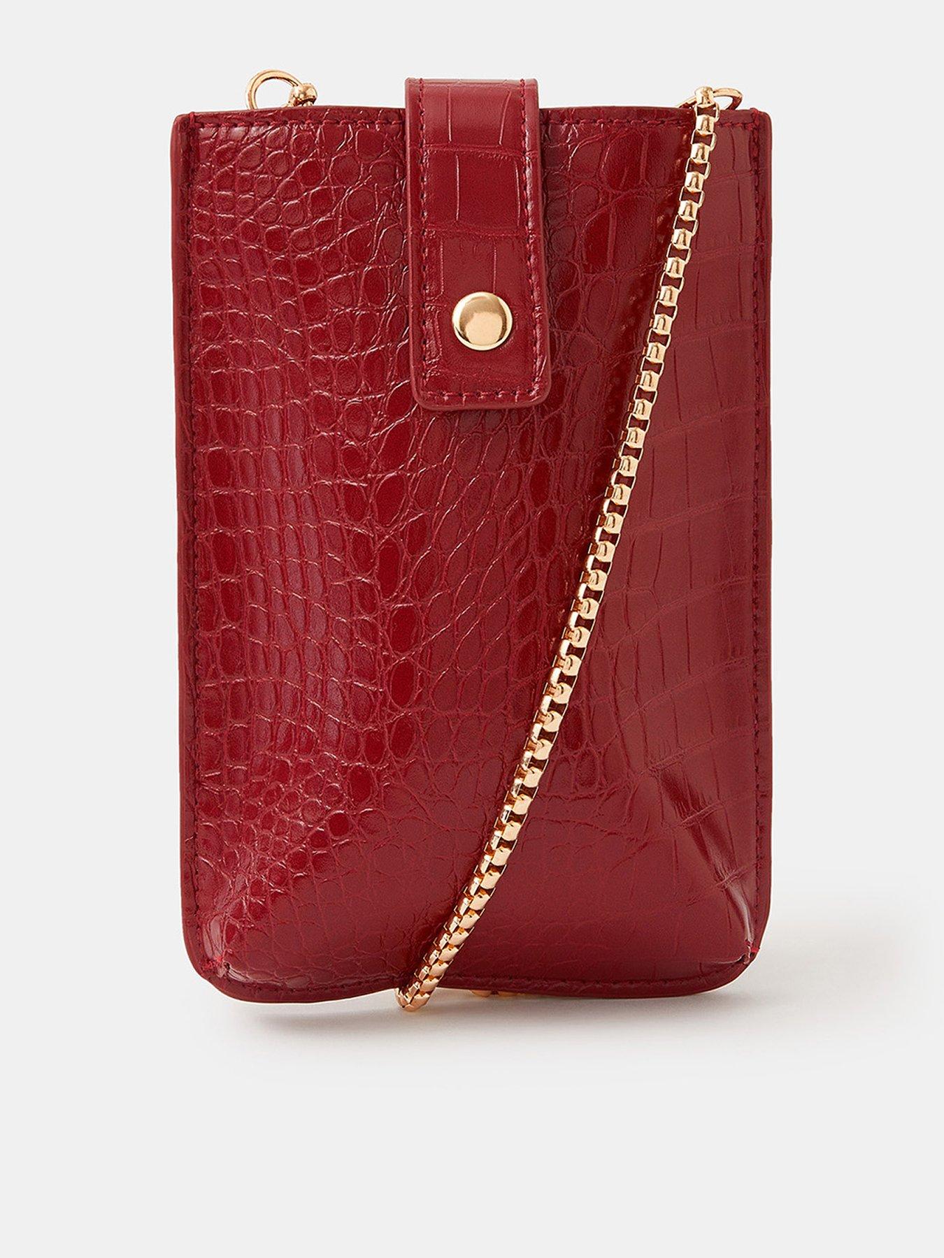 Accessorize Croc Tab Phone Bag - Red