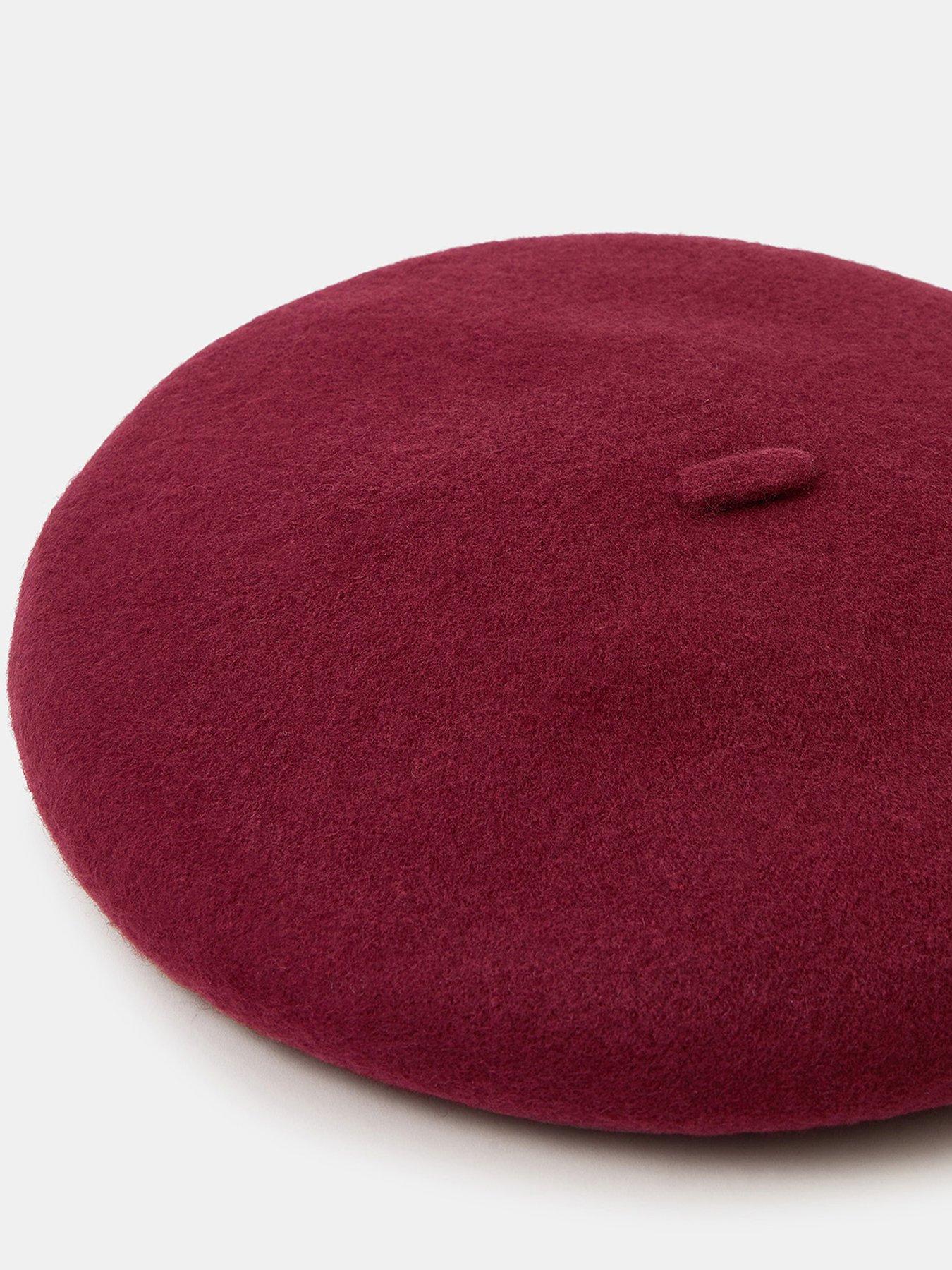 Image 4 of 4 of Accessorize Plain Wool Beret - Black
