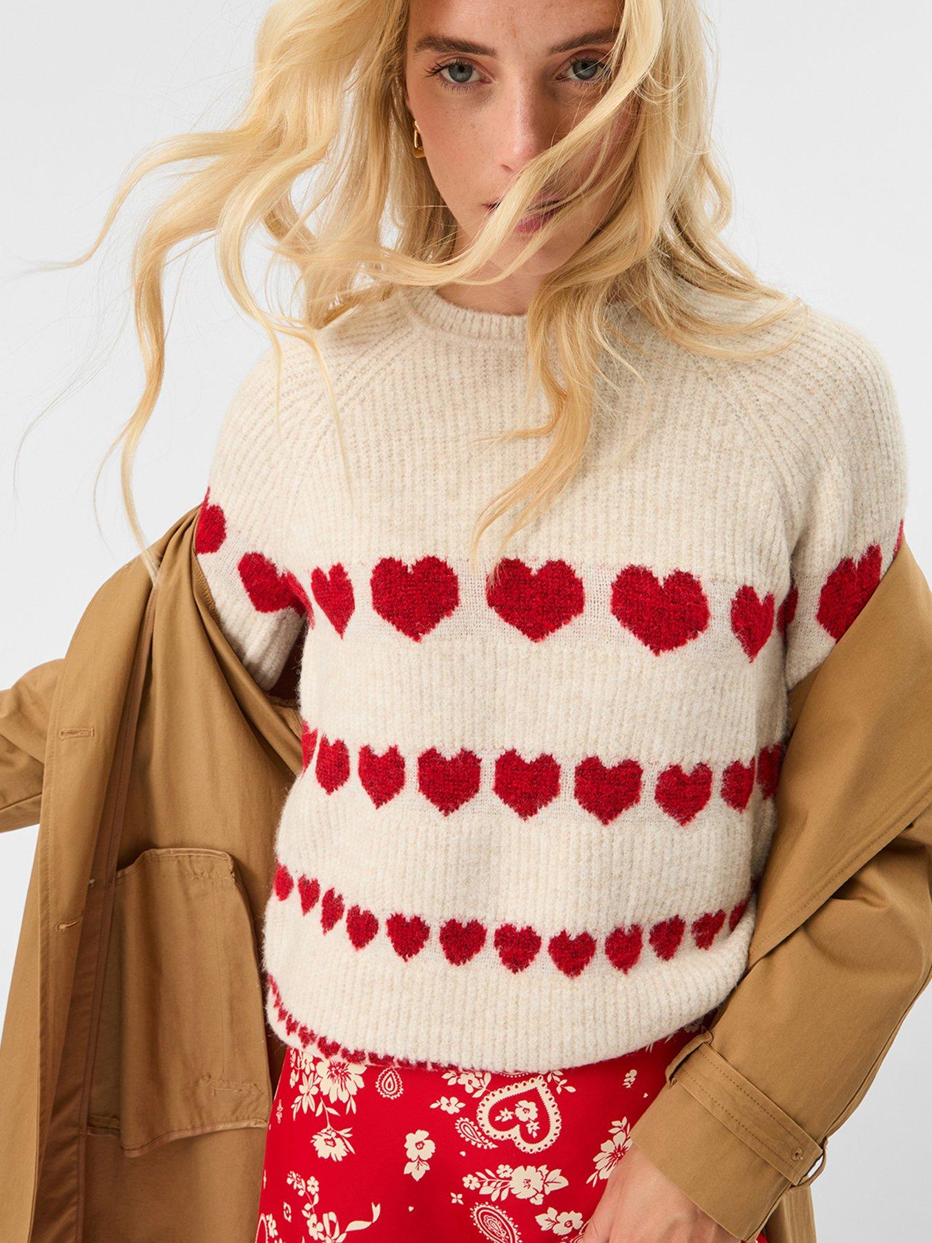 Accessorize Heart Jumper - Cream