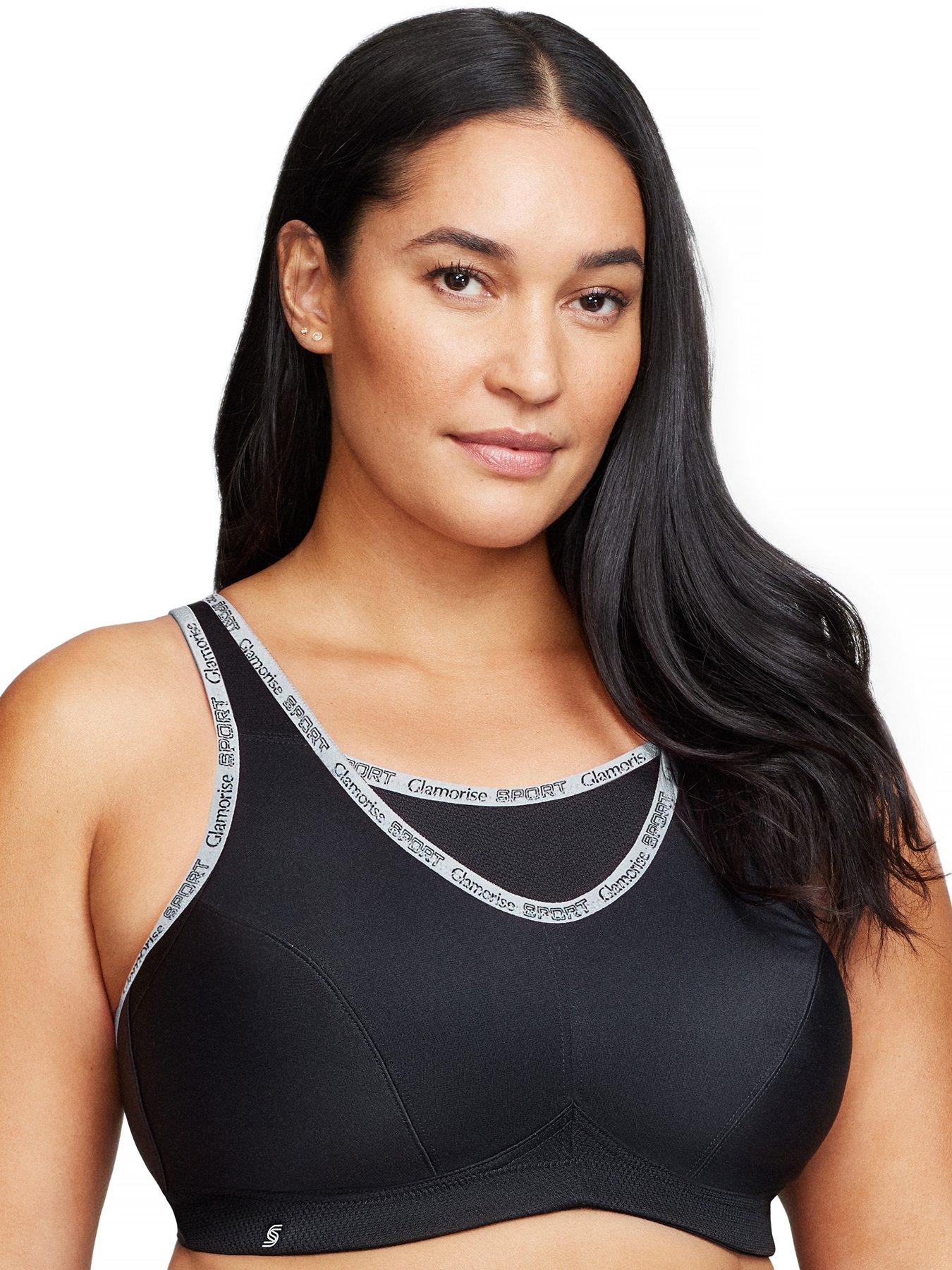 Glamorise Glamorise 1066 Plus Size Camisole Sport Bra - Black