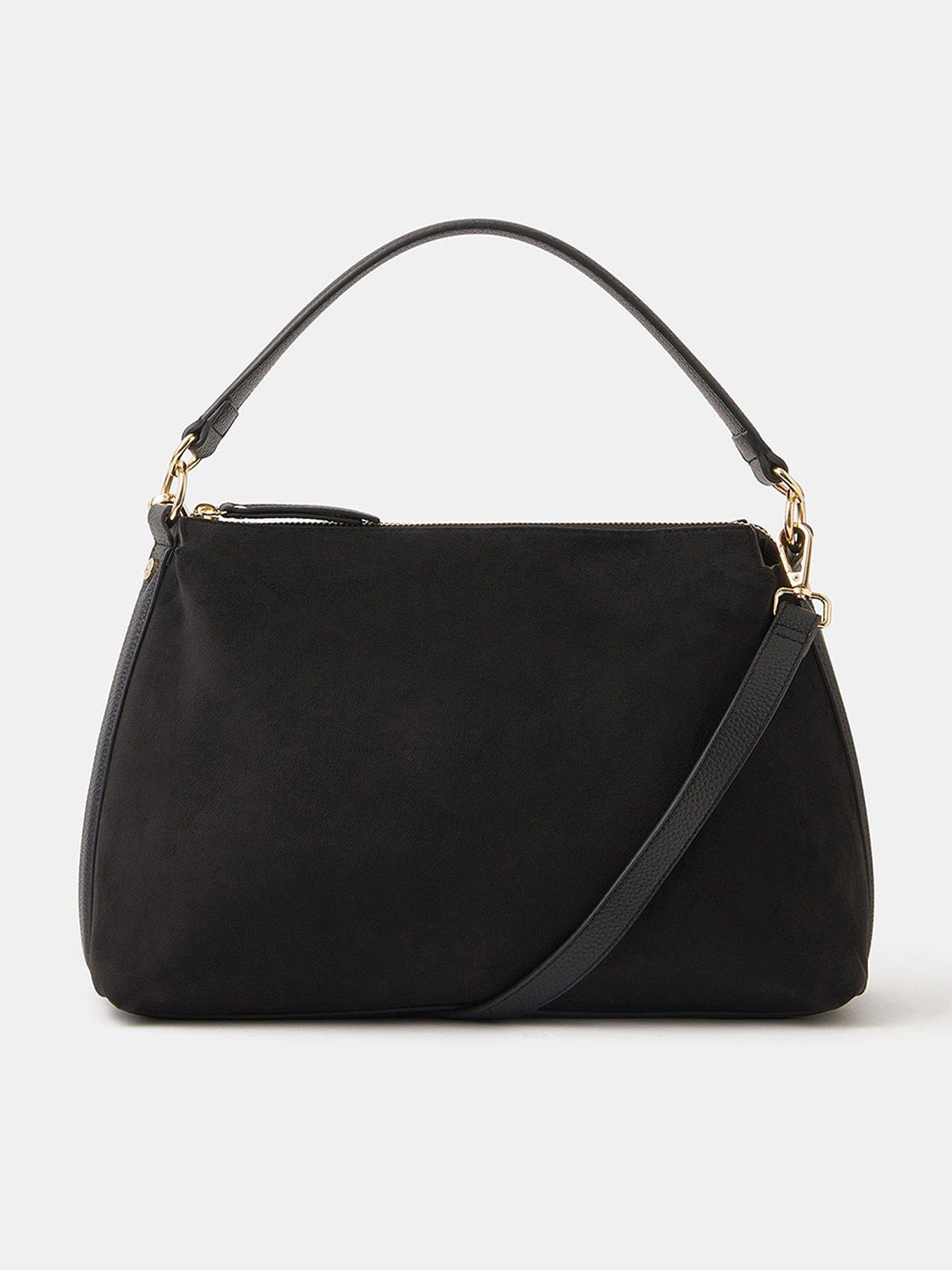 Accessorize Slouchy Suedette Handbag - Black
