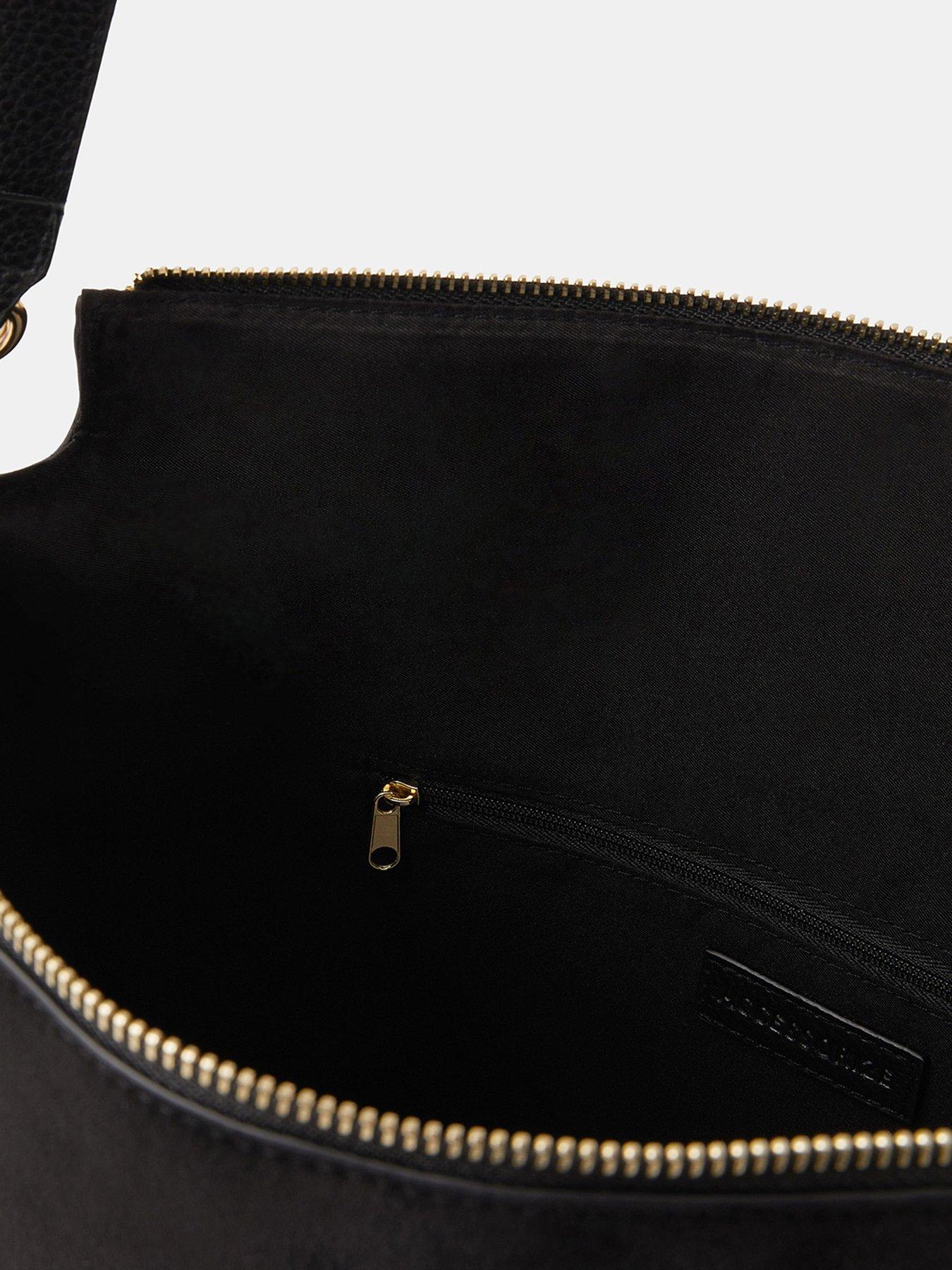 Image 4 of 5 of Accessorize Large Slouchy Suedette Handbag - Black
