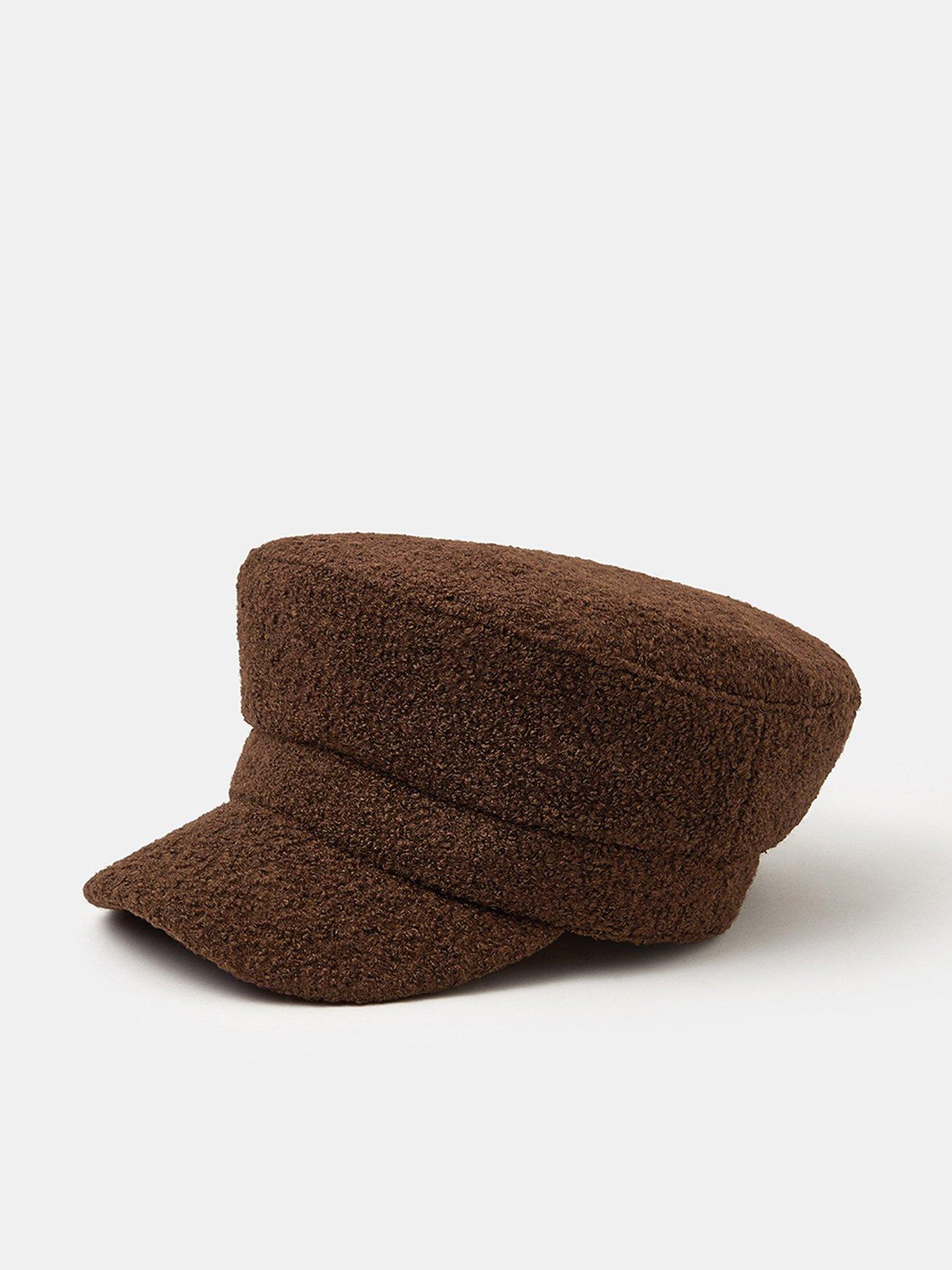 Accessorize Boucle Baker Boy Hat - Chocolate Brown