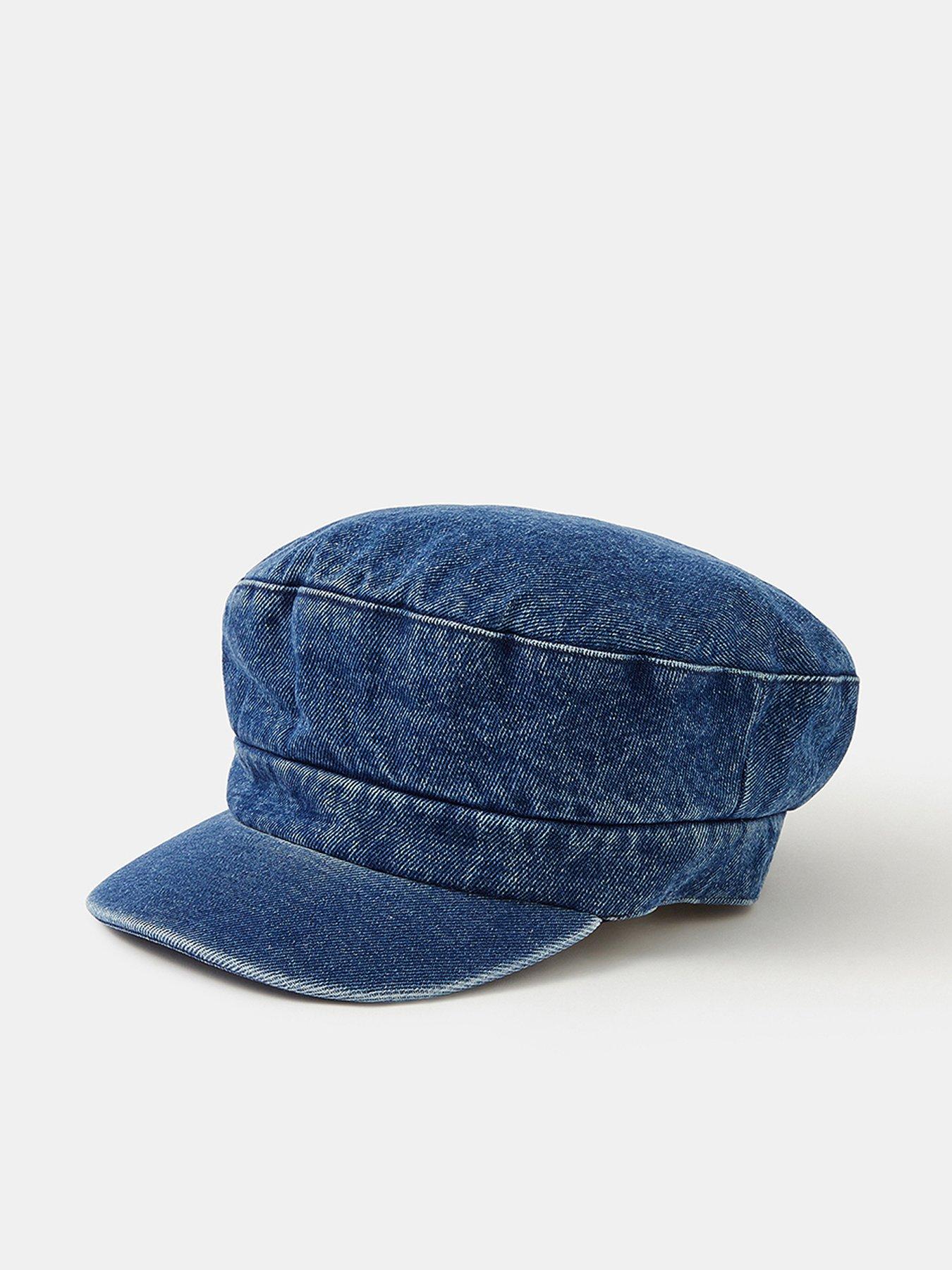 Image 1 of 4 of Accessorize Denim Baker Boy Hat - Blue