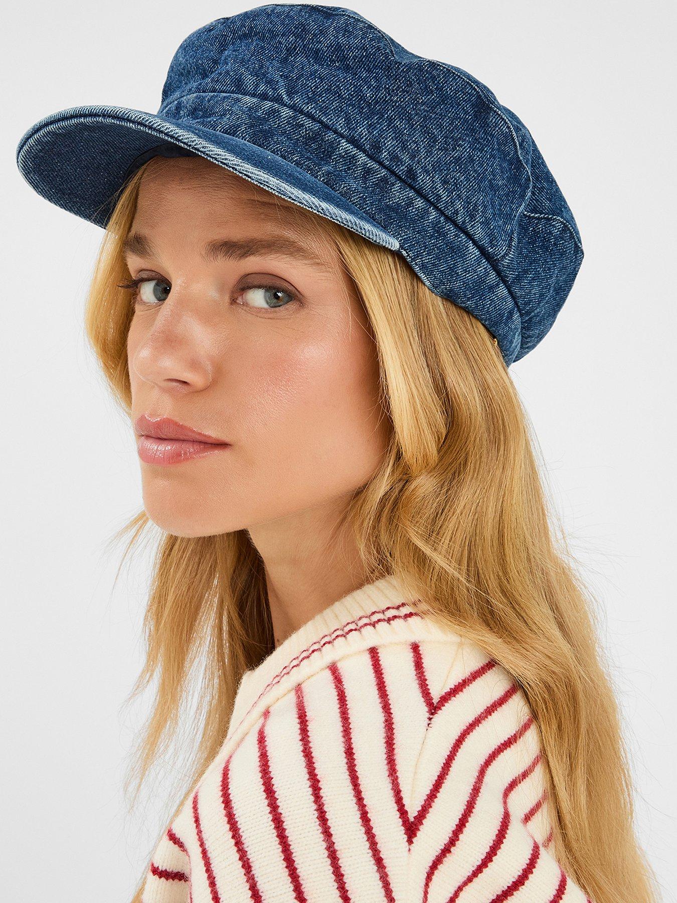 Image 2 of 4 of Accessorize Denim Baker Boy Hat - Blue