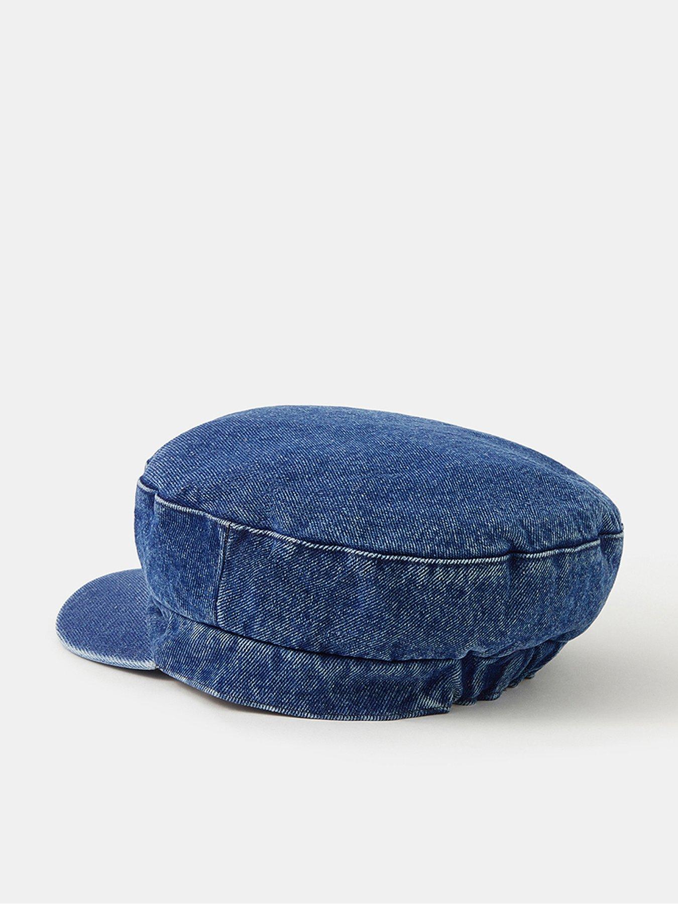 Image 3 of 4 of Accessorize Denim Baker Boy Hat - Blue