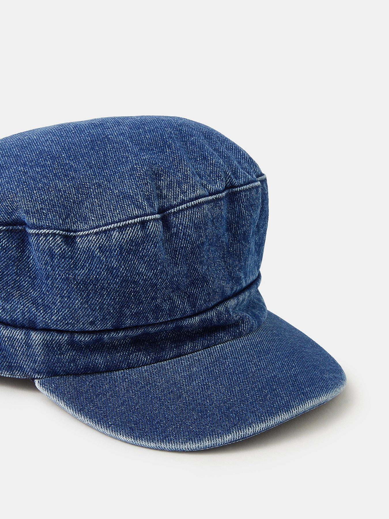 Image 4 of 4 of Accessorize Denim Baker Boy Hat - Blue