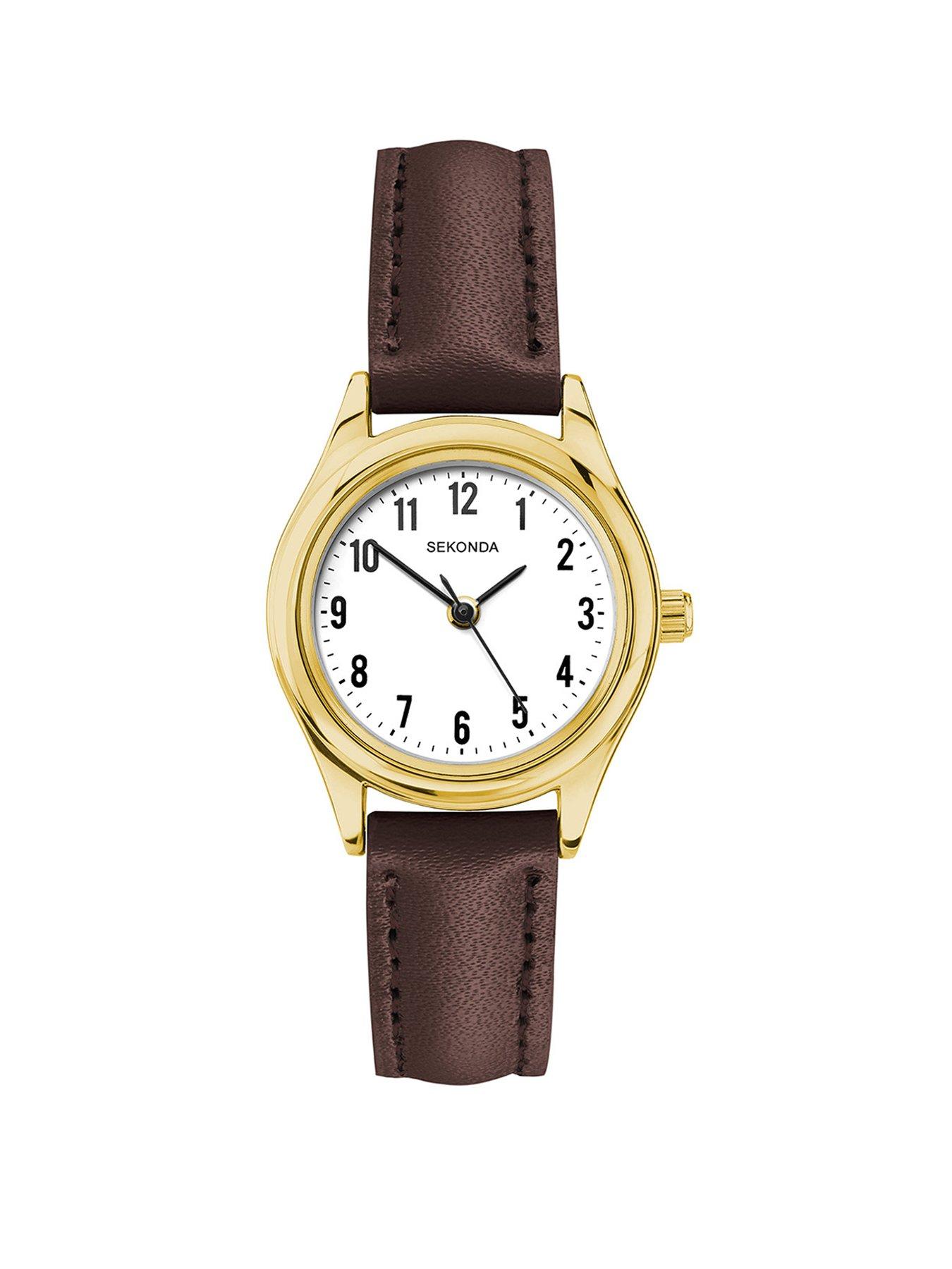 Sekonda Sekonda Womens Evans Brown Leather Strap with White Dial Analogue Watch