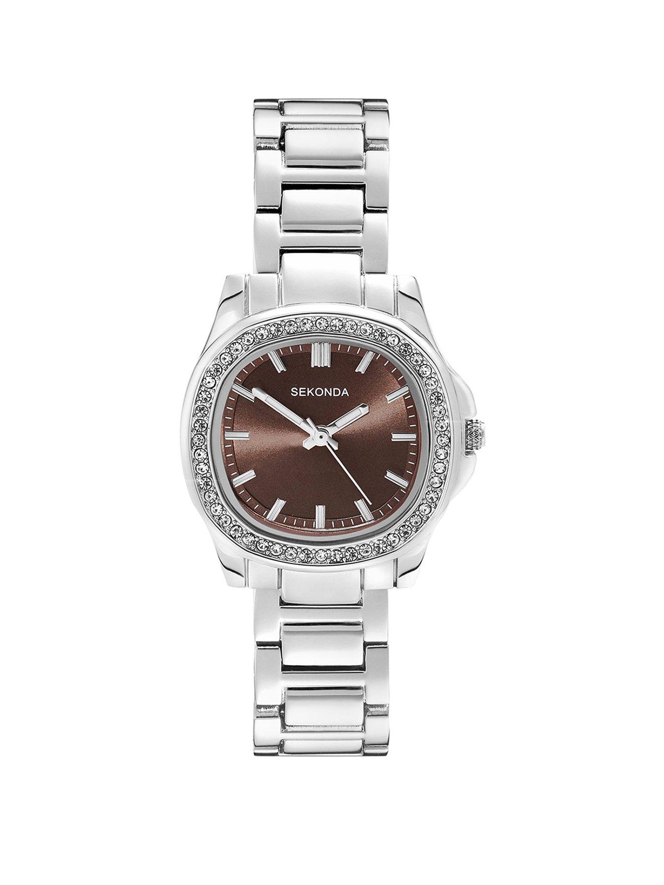 Sekonda Sekonda Womens Octaire Silver Stainless Steel Bracelet with Brown Dial Analogue Watch