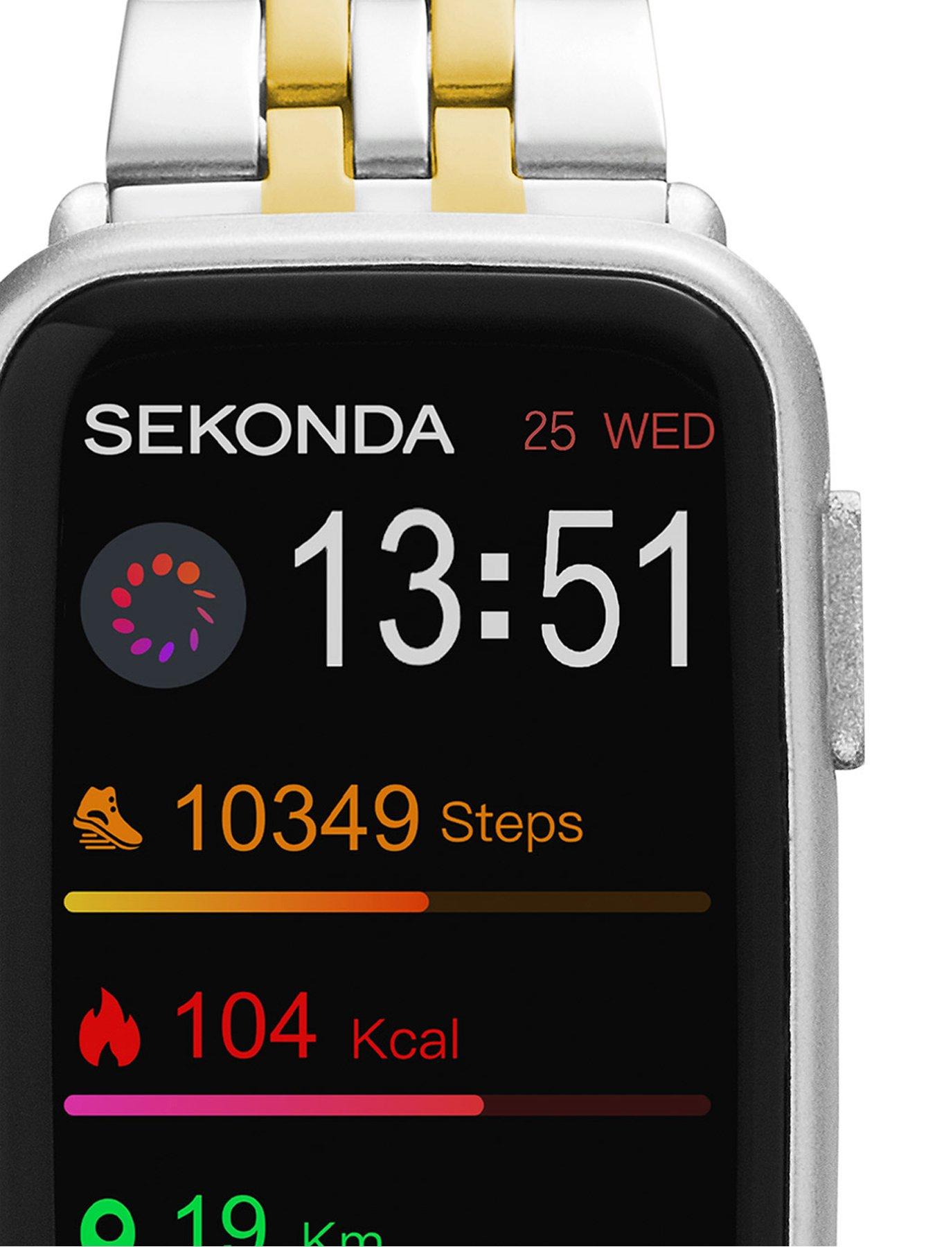 Image 2 of 7 of Sekonda Sekonda Unisex Track Two Tone Alloy Bracelet with LCD Dial Smartwatch