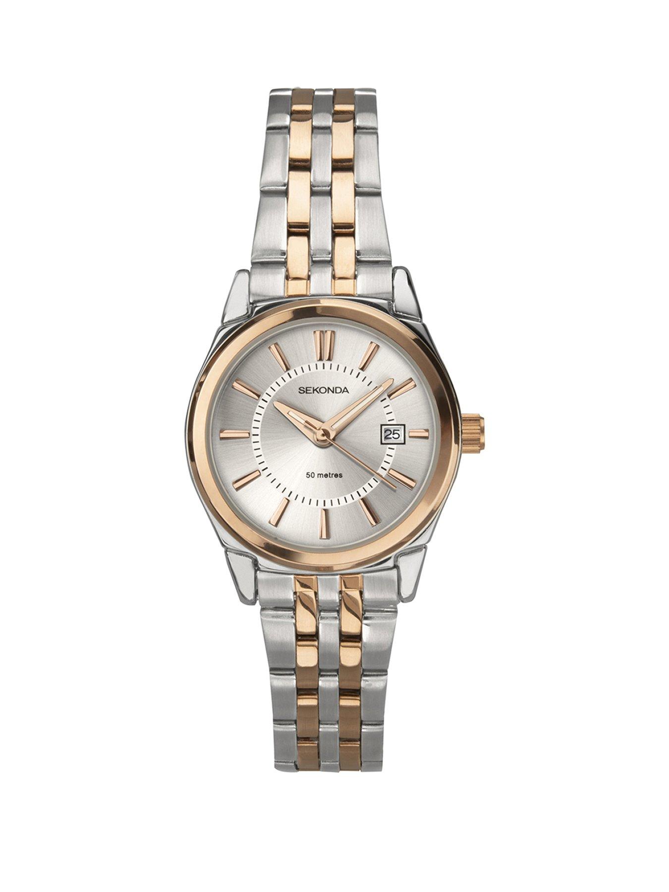 Sekonda Sekonda Womens Riley Two Tone Stainless Steel Bracelet with Silver Dial Analogue Watch