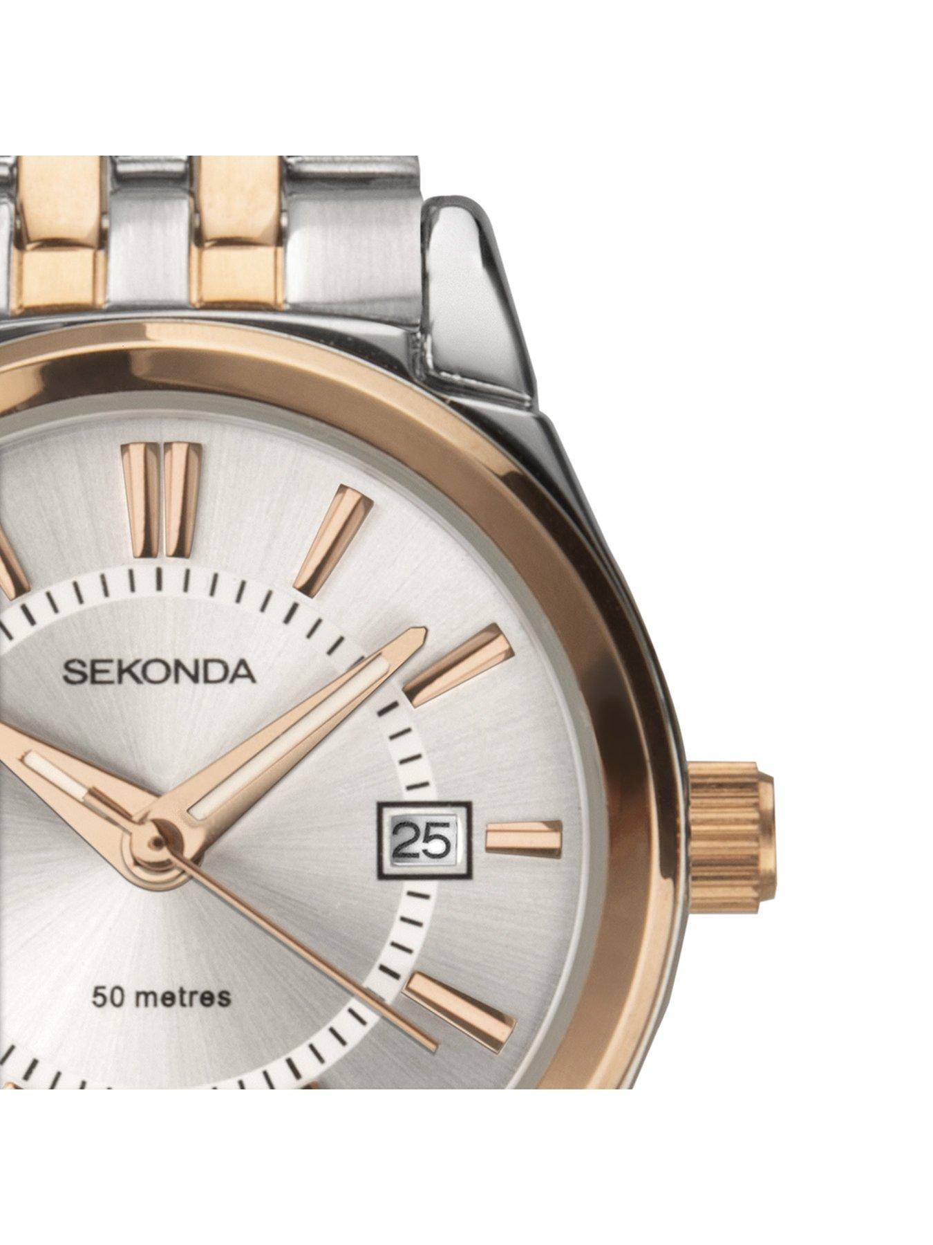 Image 2 of 5 of Sekonda Sekonda Womens Riley Two Tone Stainless Steel Bracelet with Silver Dial Analogue Watch