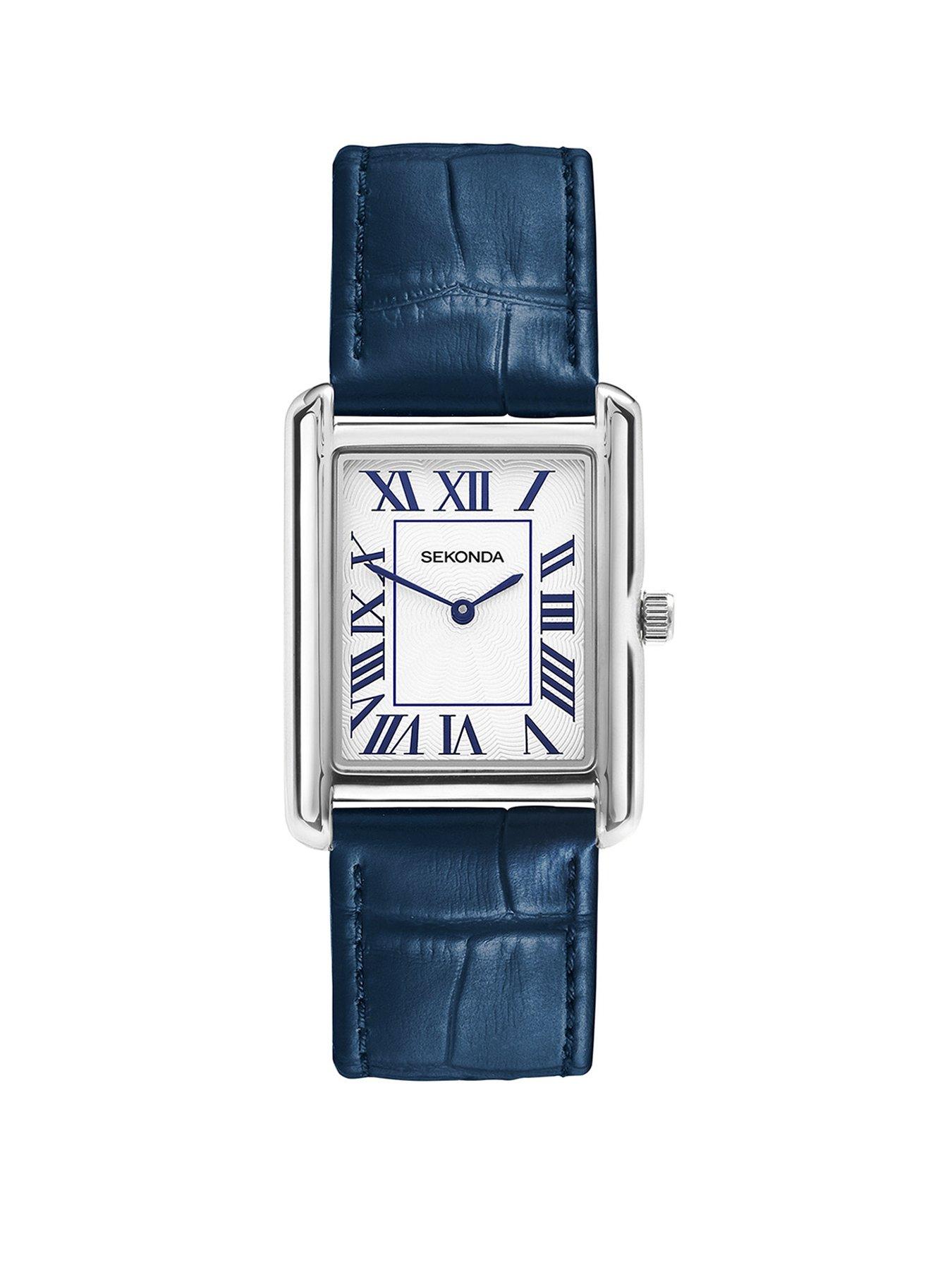 undefined Sekonda Mens Clement Blue Leather Strap with White Dial Analogue Watch