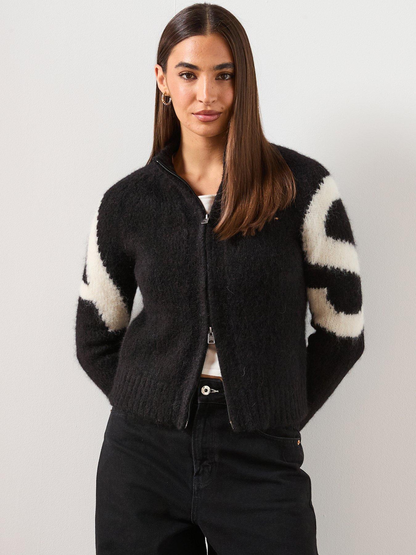 AllSaints Sylvie Cardigan - Black/Chalk White