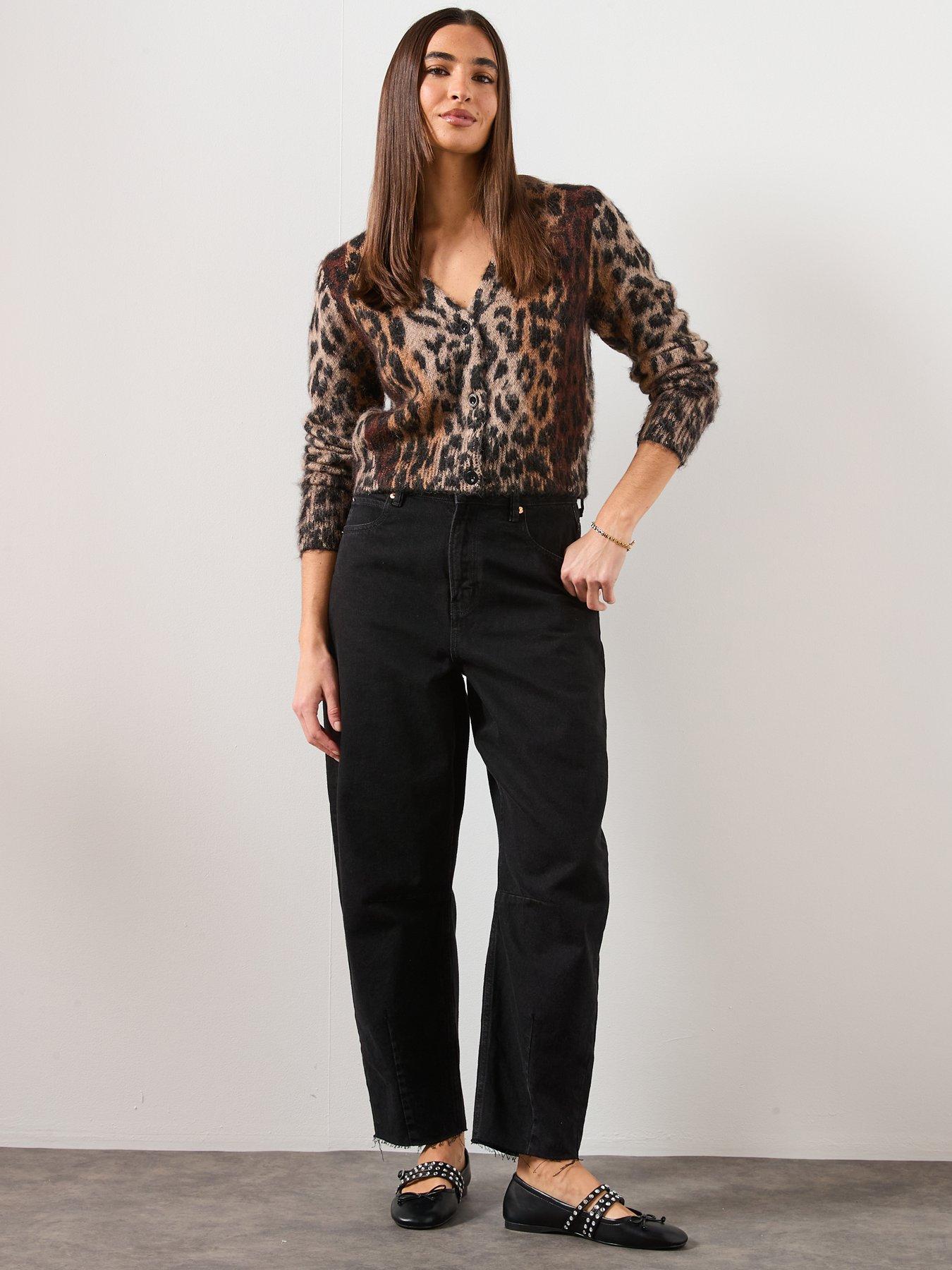 Image 3 of 6 of AllSaints Wick Lex Cardigan In Leopard - Brown