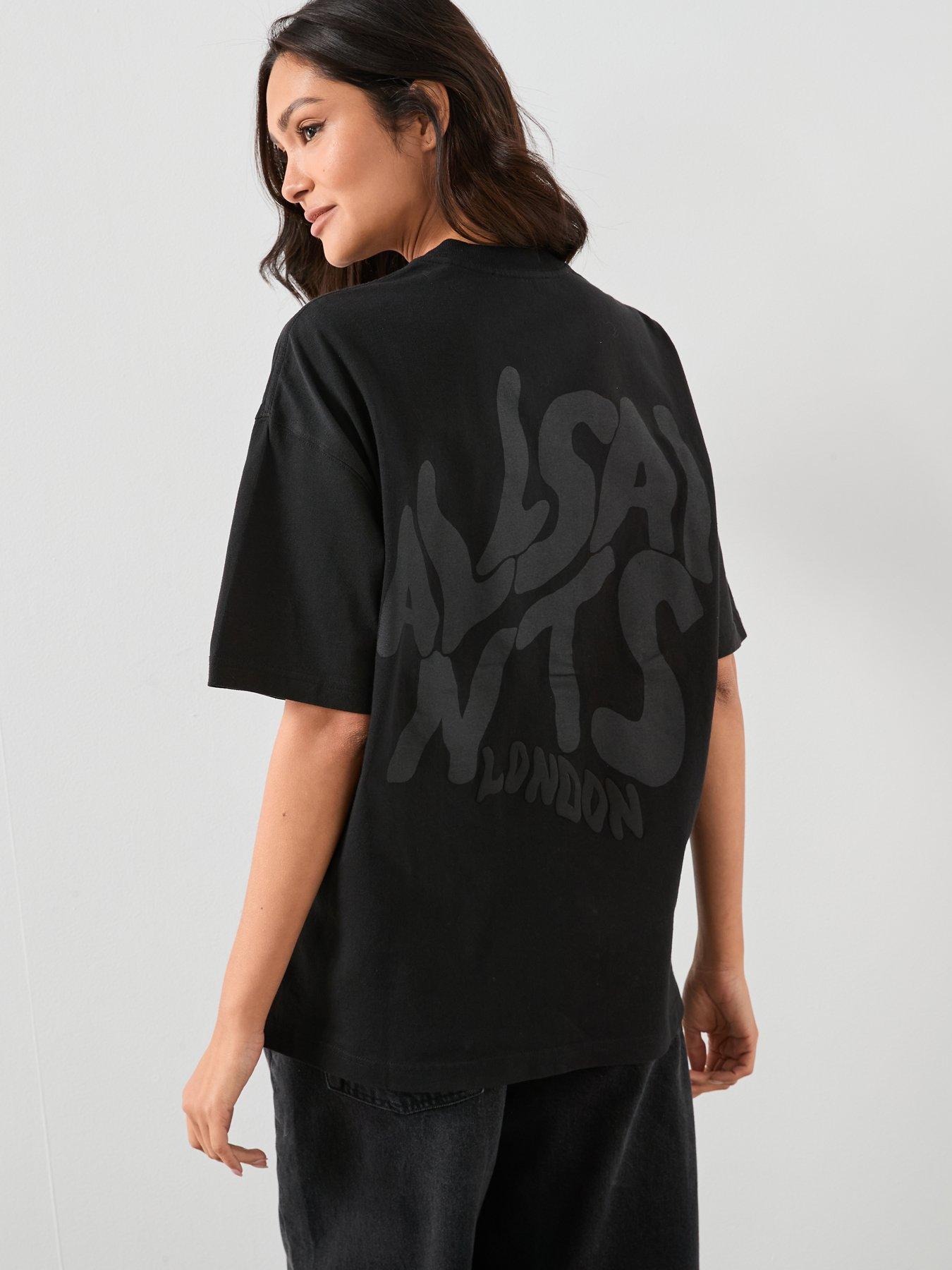 AllSaints Orlando Etta Oversized T-Shirt - Black