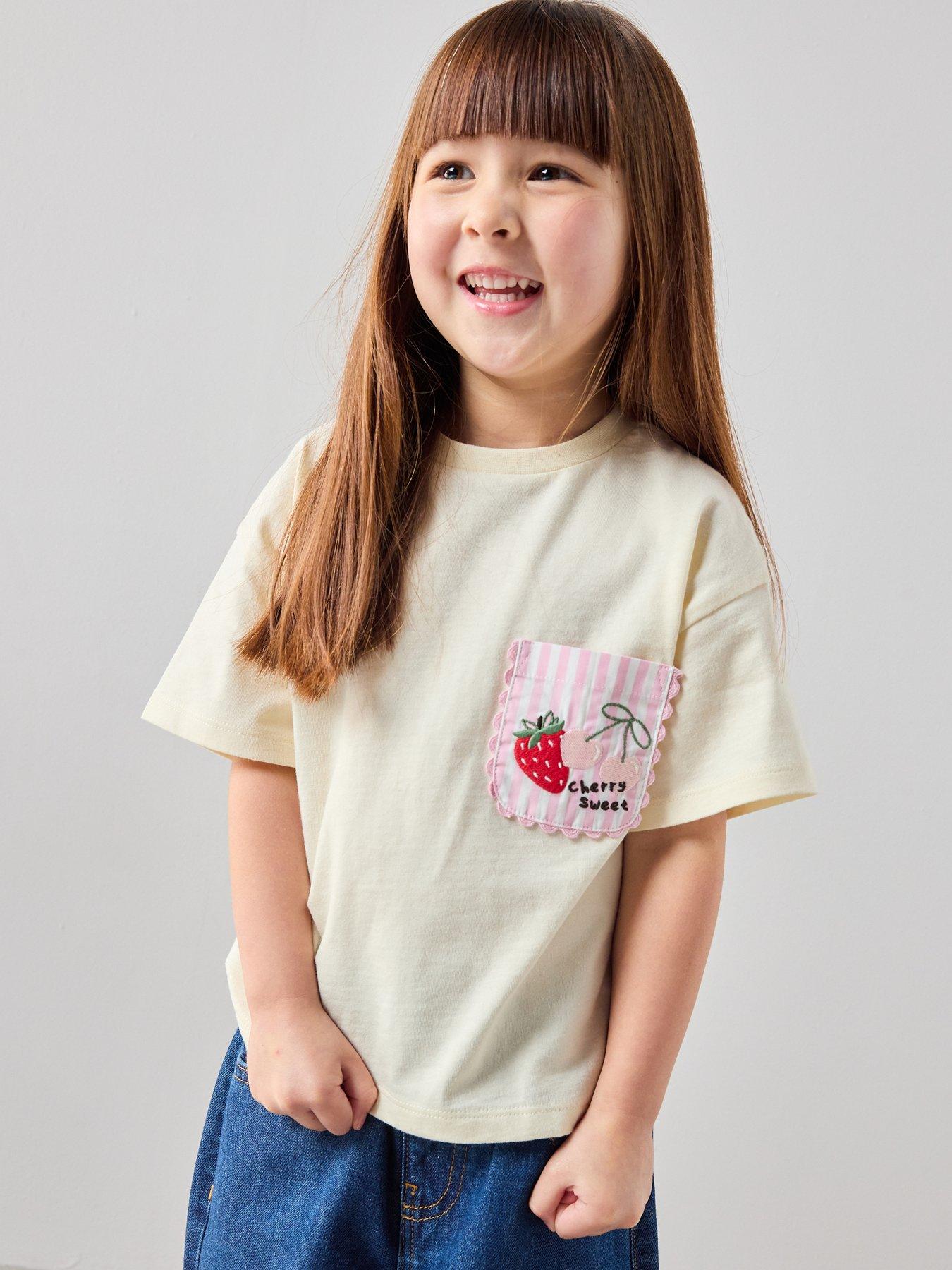the-very-collection-girls-short-sleeve-pocket-detail-t-shirt-cream