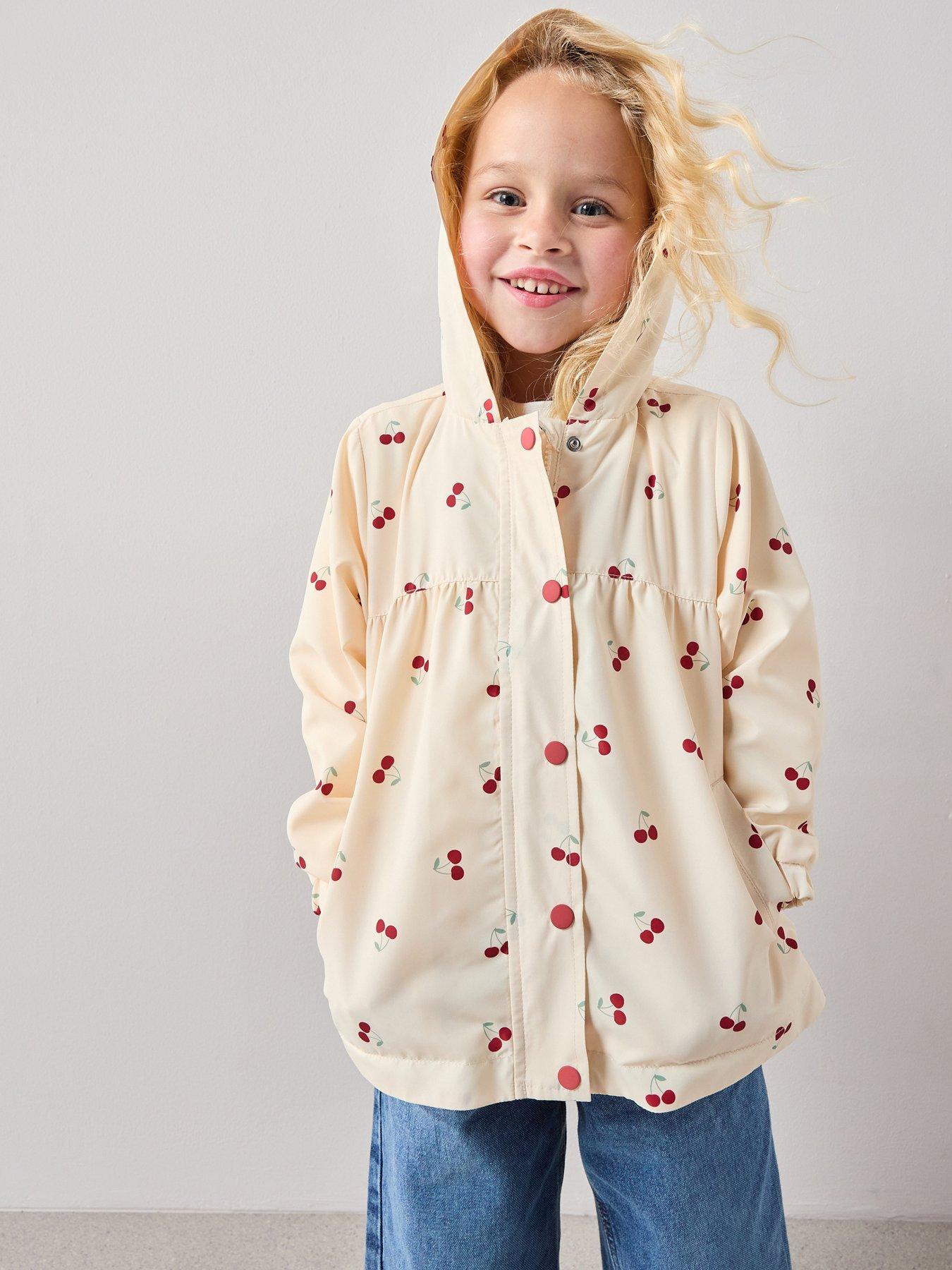Image 1 of 7 of The Very Collection Girls Cherry Short Waterproof Jacket - Print