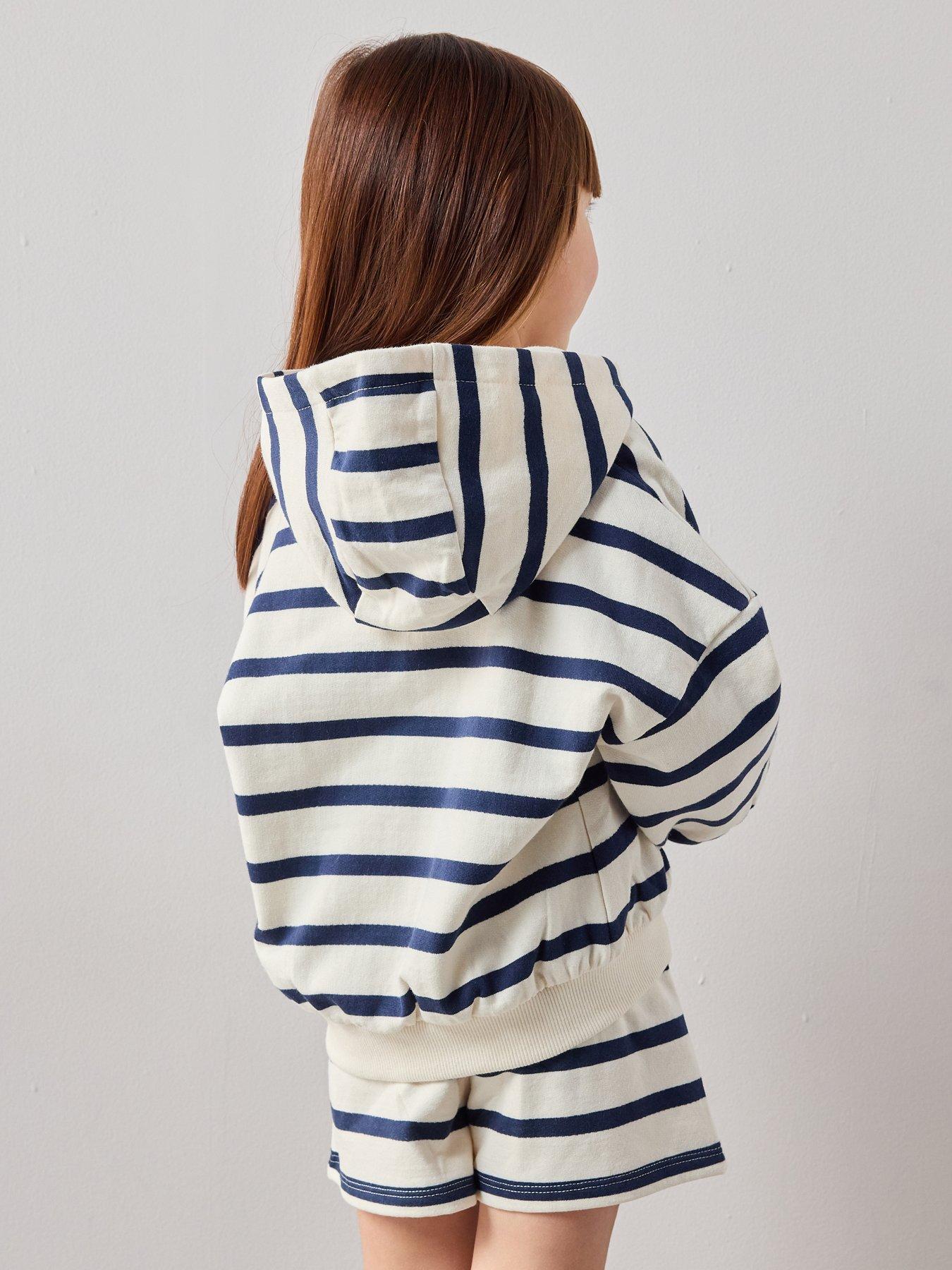 Image 2 of 7 of The Very Collection Girls Cotton Rich Zip Up Sweat Hoody Co-ord - Stripe