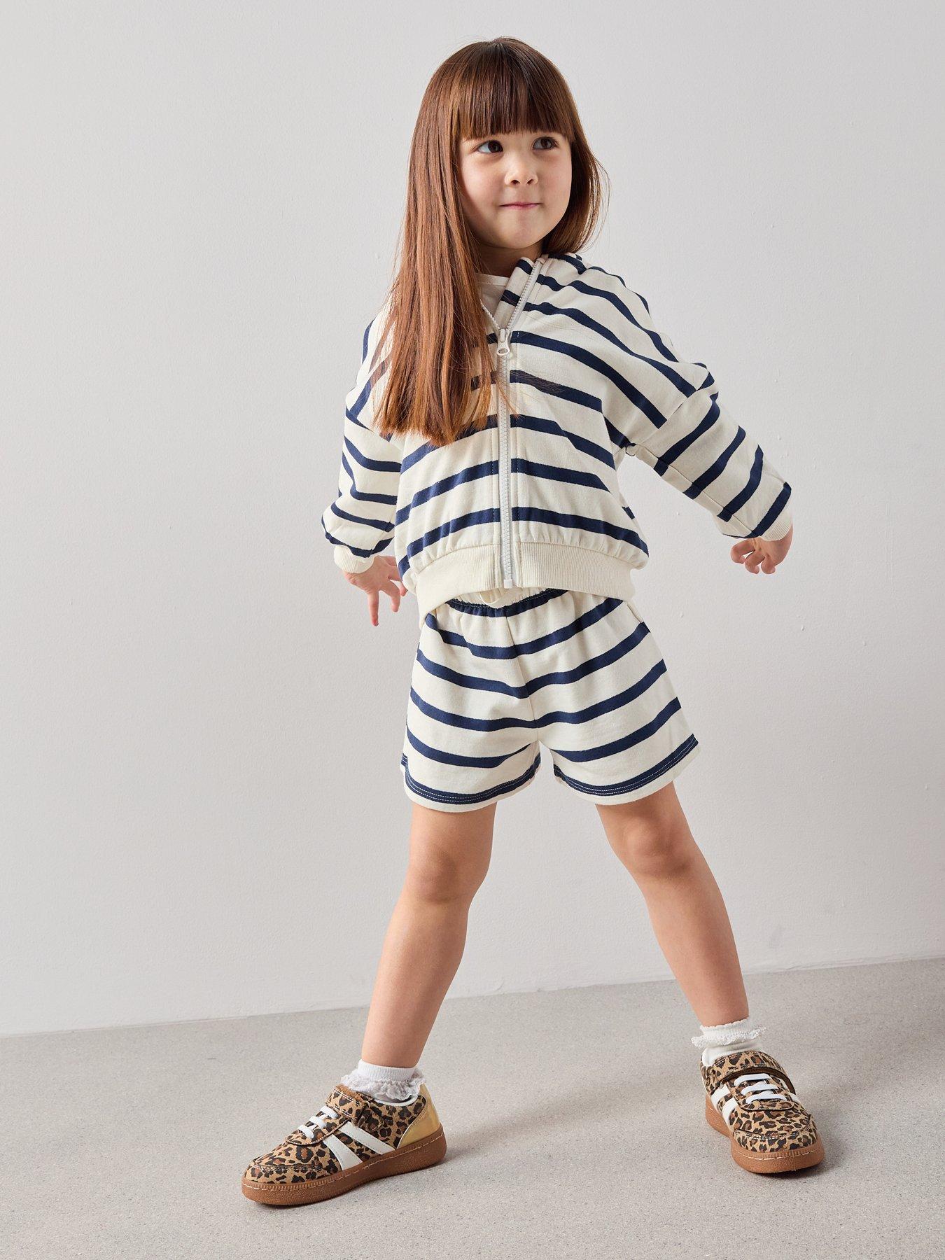 Image 3 of 7 of The Very Collection Girls Cotton Rich Zip Up Sweat Hoody Co-ord - Stripe