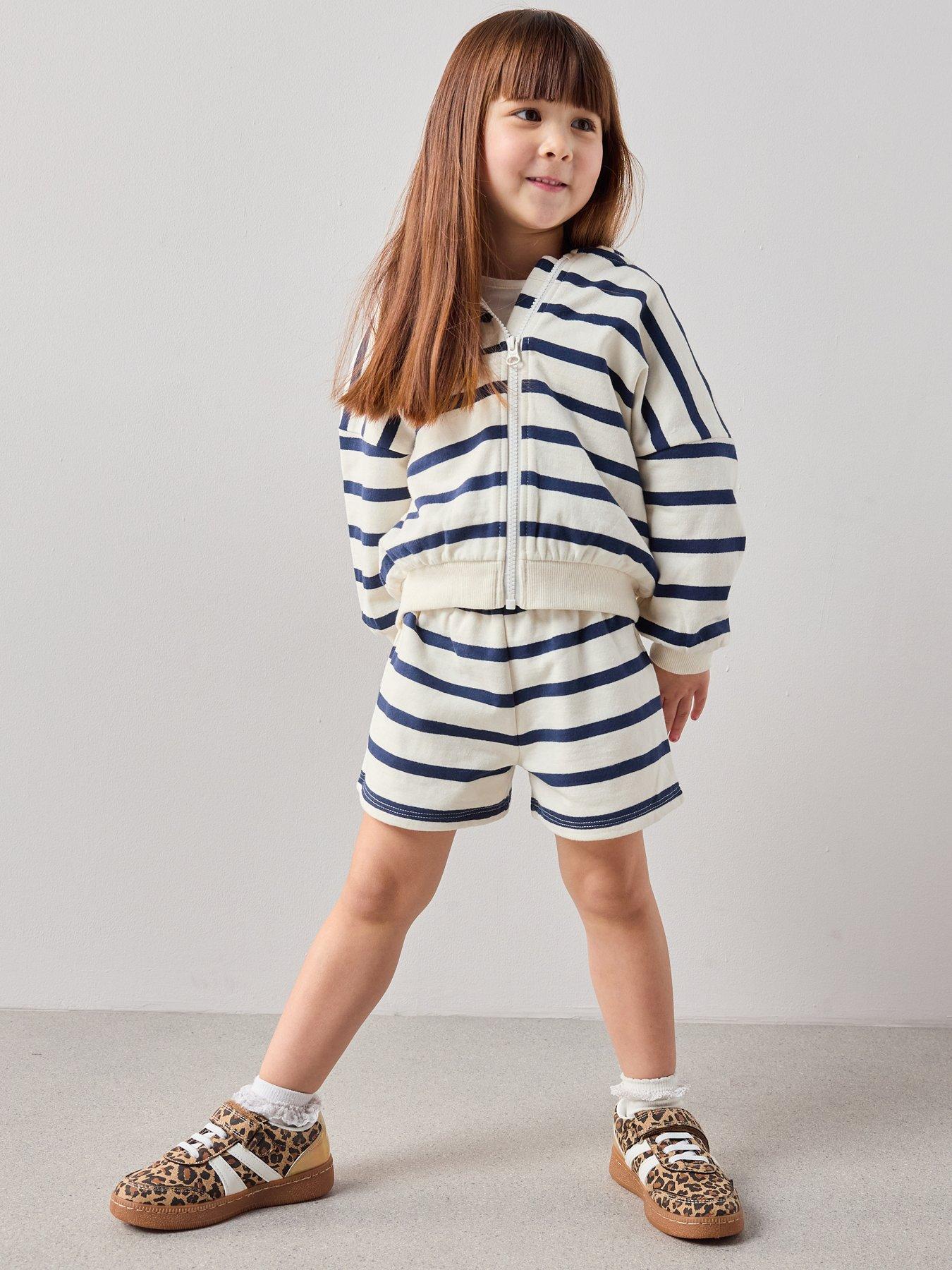 Image 5 of 7 of The Very Collection Girls Cotton Rich Zip Up Sweat Hoody Co-ord - Stripe