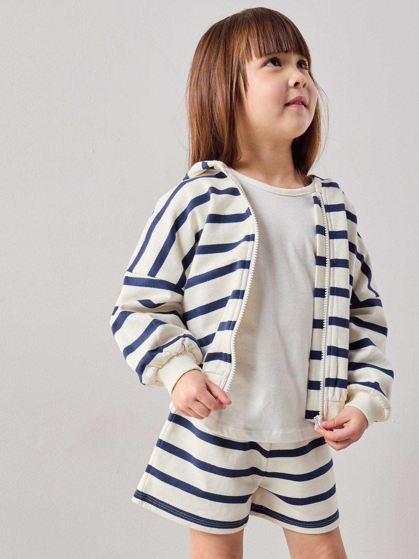 Image 6 of 7 of The Very Collection Girls Cotton Rich Zip Up Sweat Hoody Co-ord - Stripe