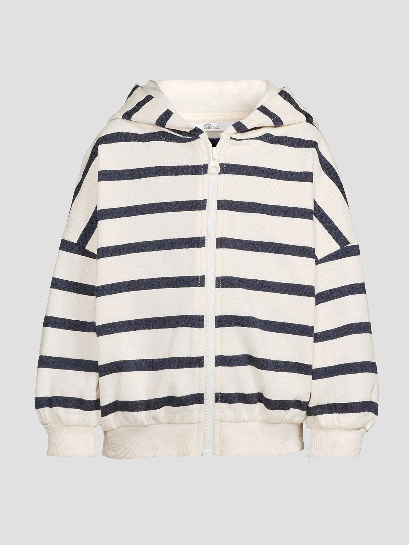 Image 7 of 7 of The Very Collection Girls Cotton Rich Zip Up Sweat Hoody Co-ord - Stripe