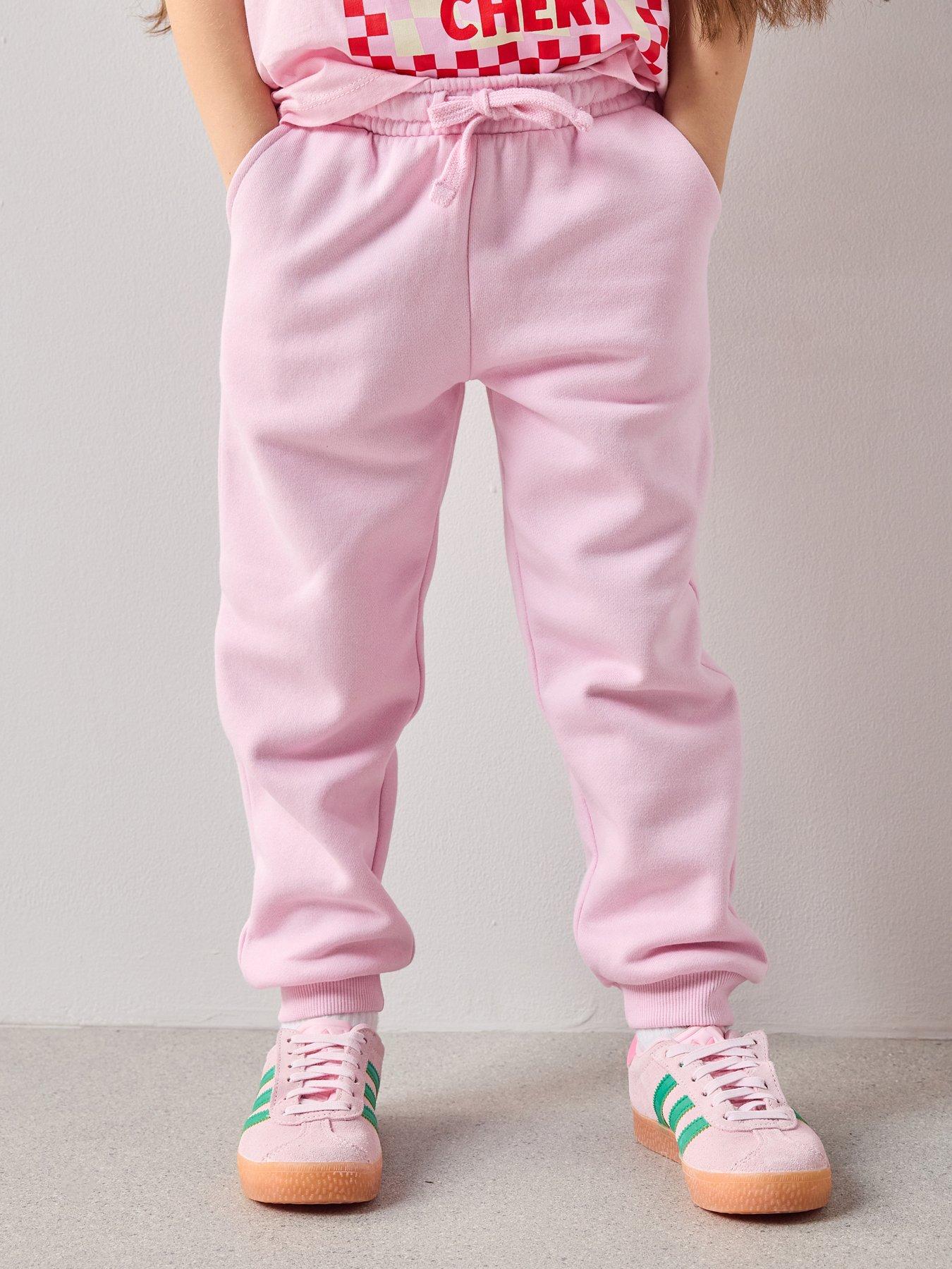Image 1 of 7 of The Very Collection Girls Matching Set Single Jogger Pink