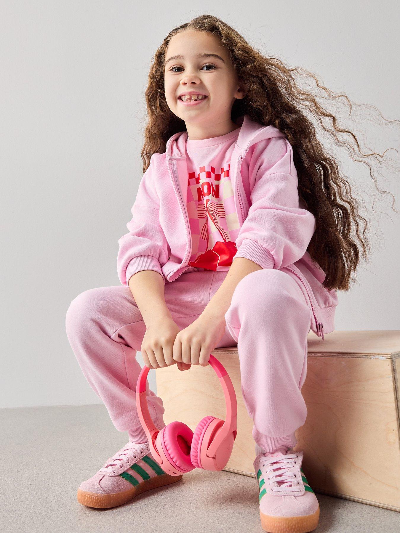 Image 4 of 7 of The Very Collection Girls Matching Set Single Jogger Pink