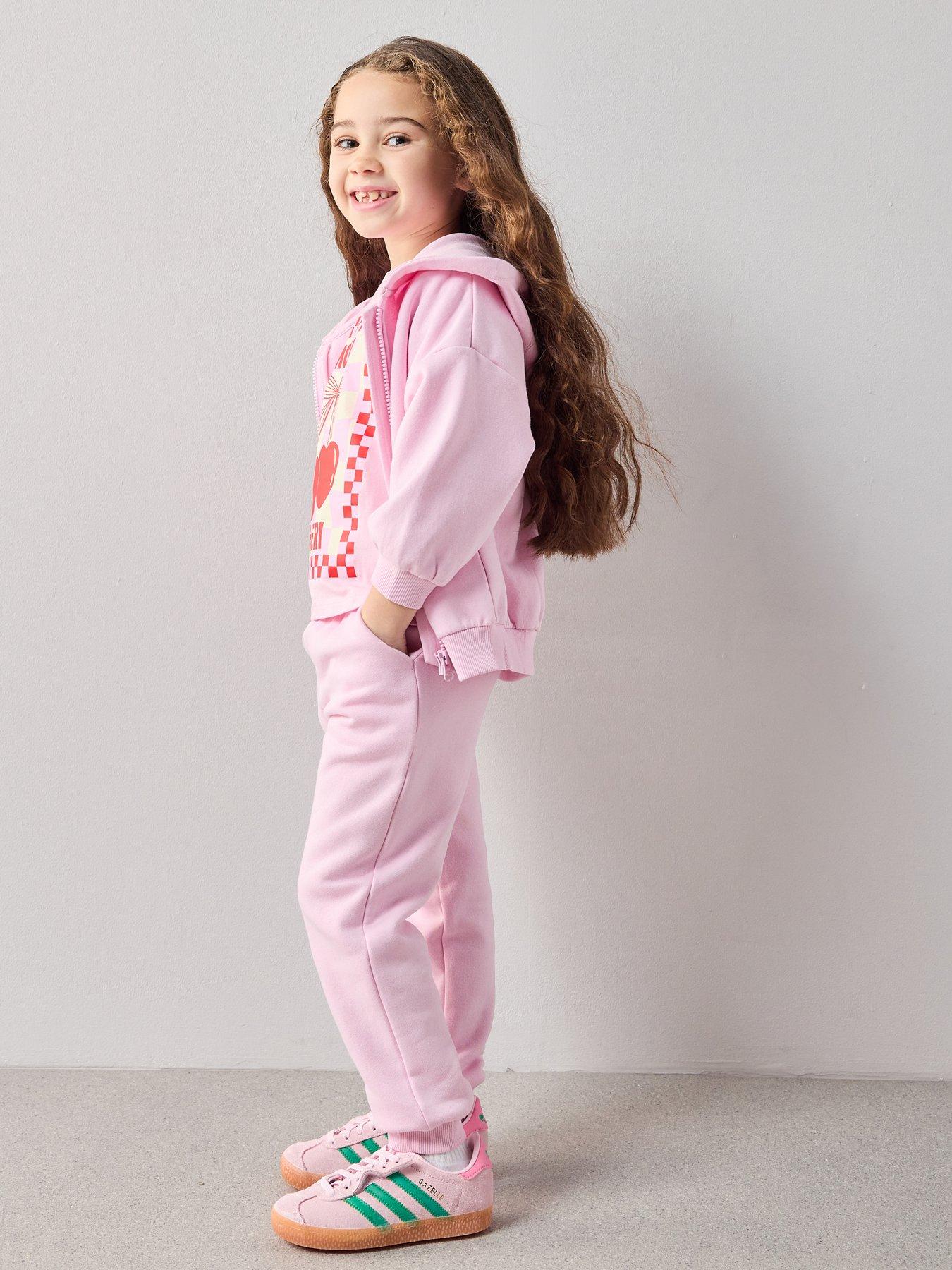 Image 5 of 7 of The Very Collection Girls Matching Set Single Jogger Pink
