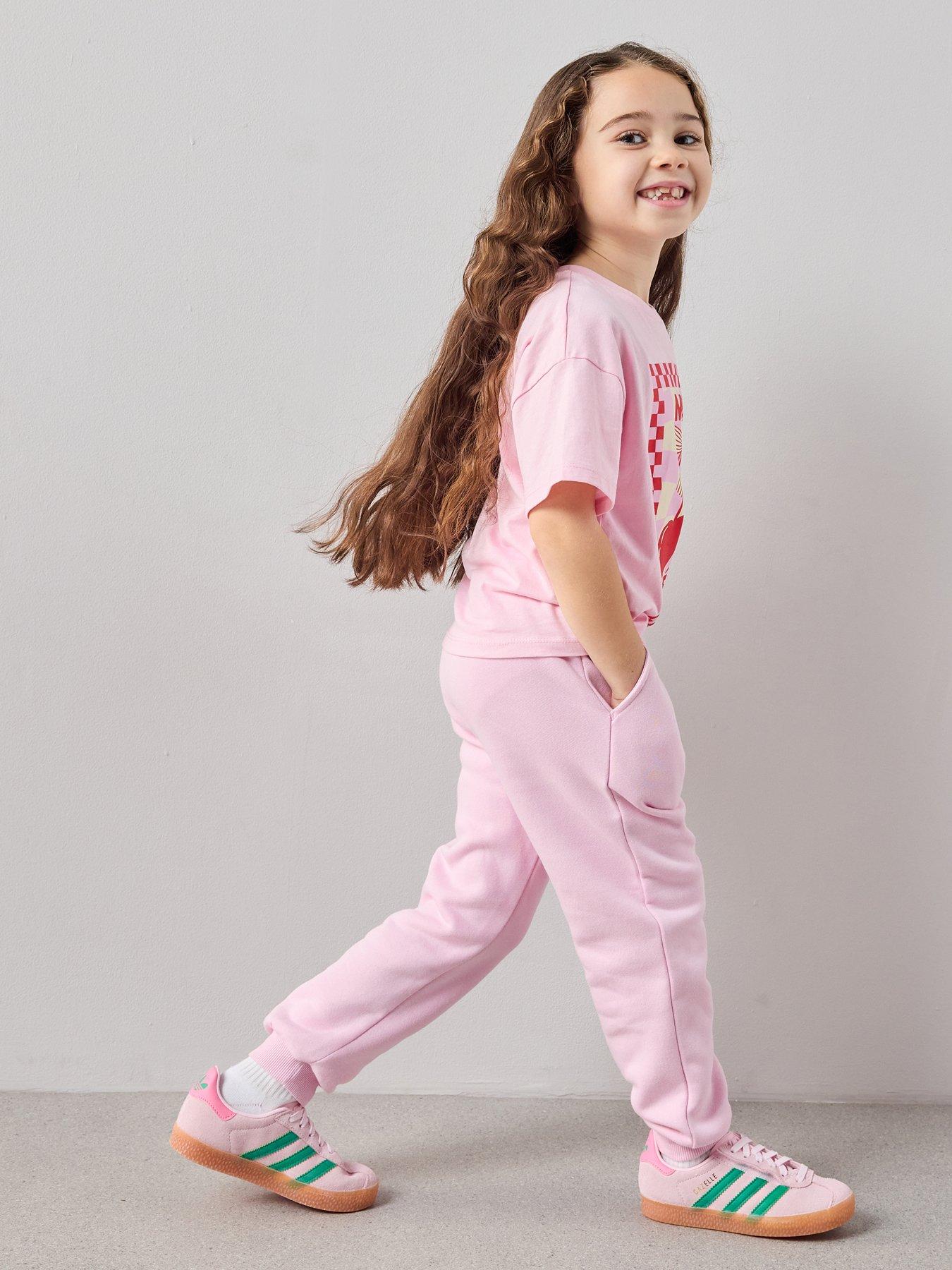 Image 6 of 7 of The Very Collection Girls Matching Set Single Jogger Pink